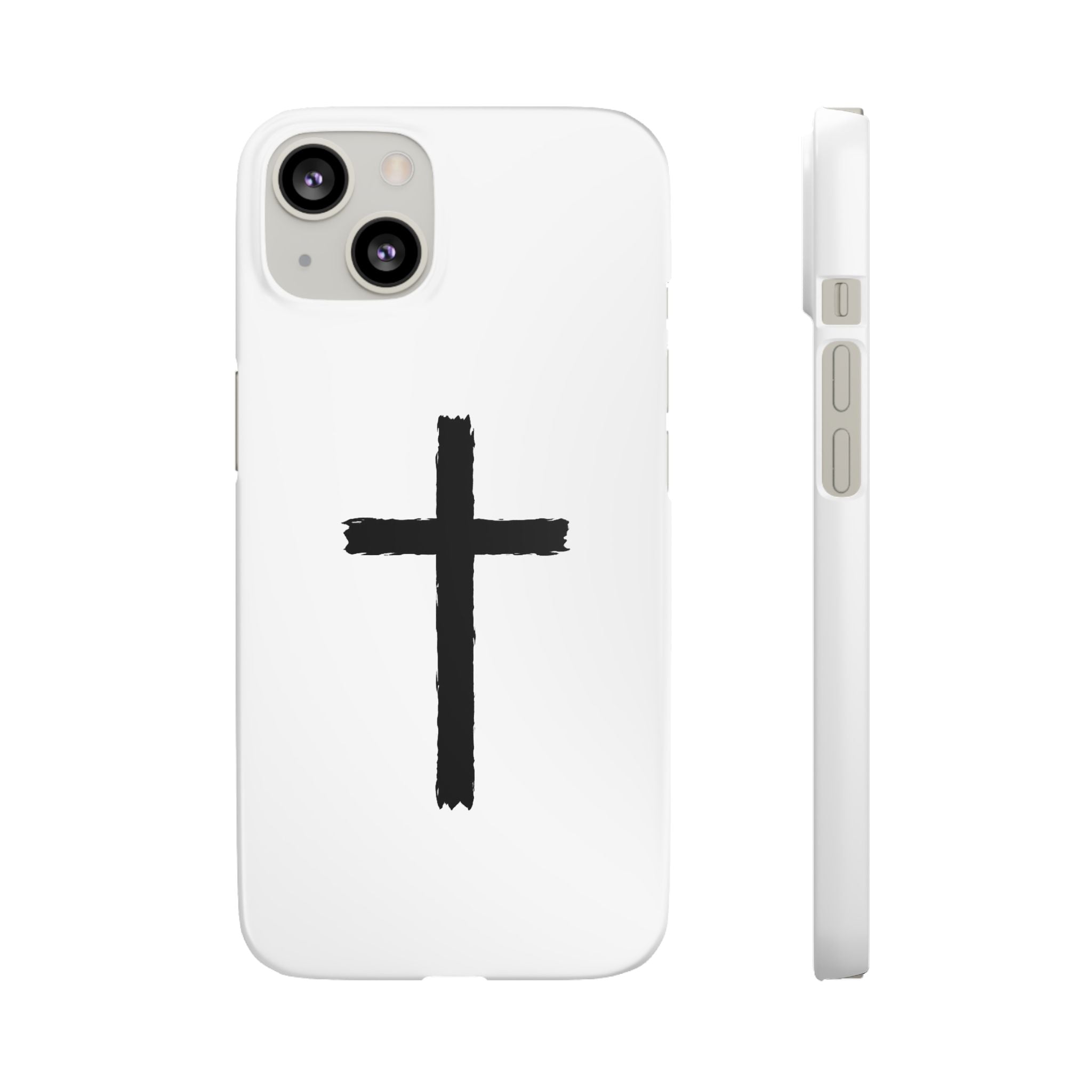 Cross Phone Case — Minimal Black Brushstroke Christian Snap Case