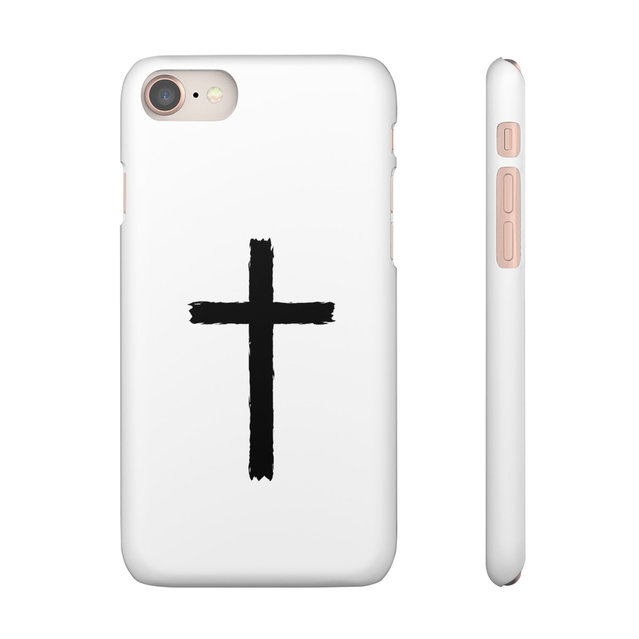 Cross Phone Case — Minimal Black Brushstroke Christian Snap Case