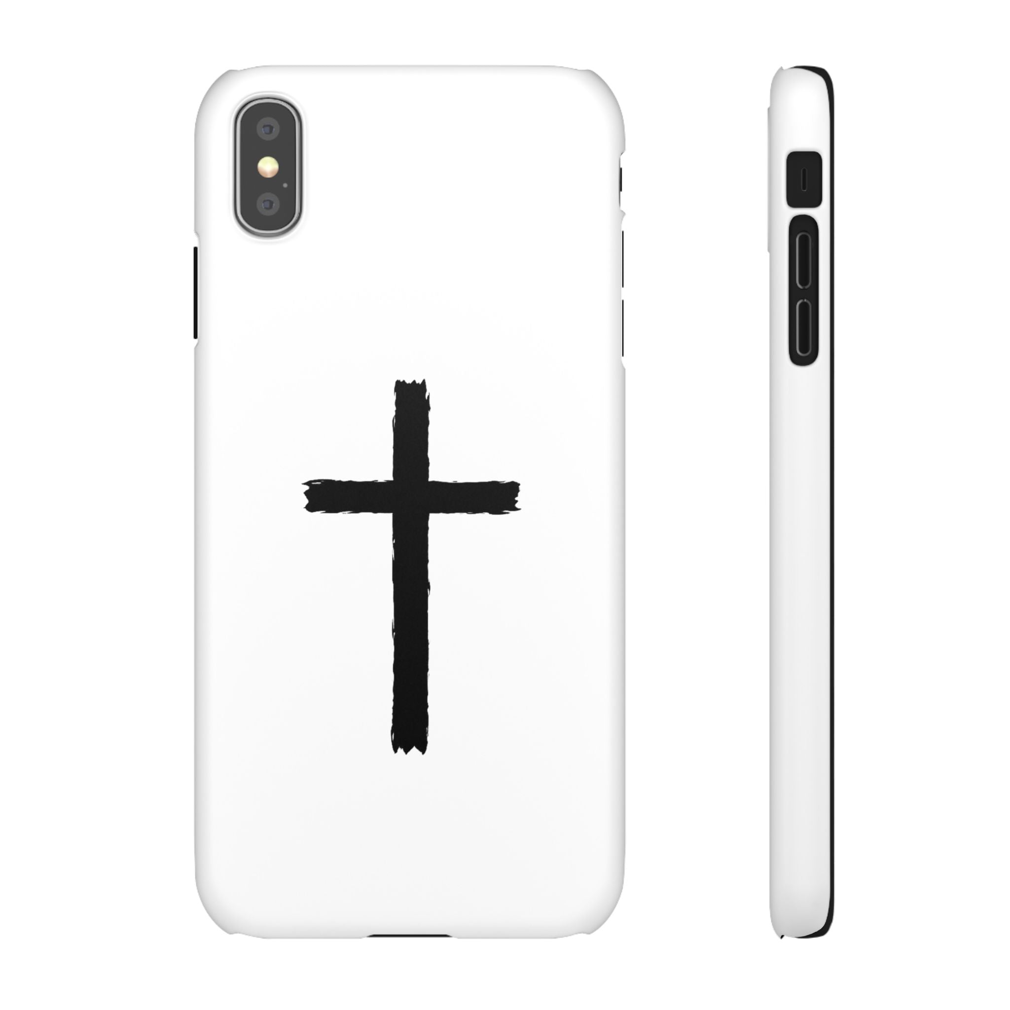 Cross Phone Case — Minimal Black Brushstroke Christian Snap Case