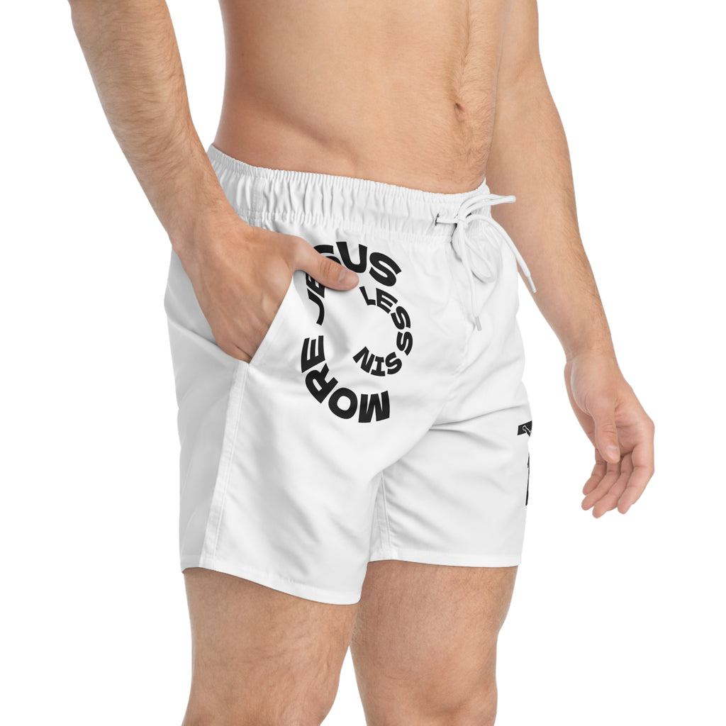 Christian Swim Trunks - 'More Jesus' Cross Beach Shorts
