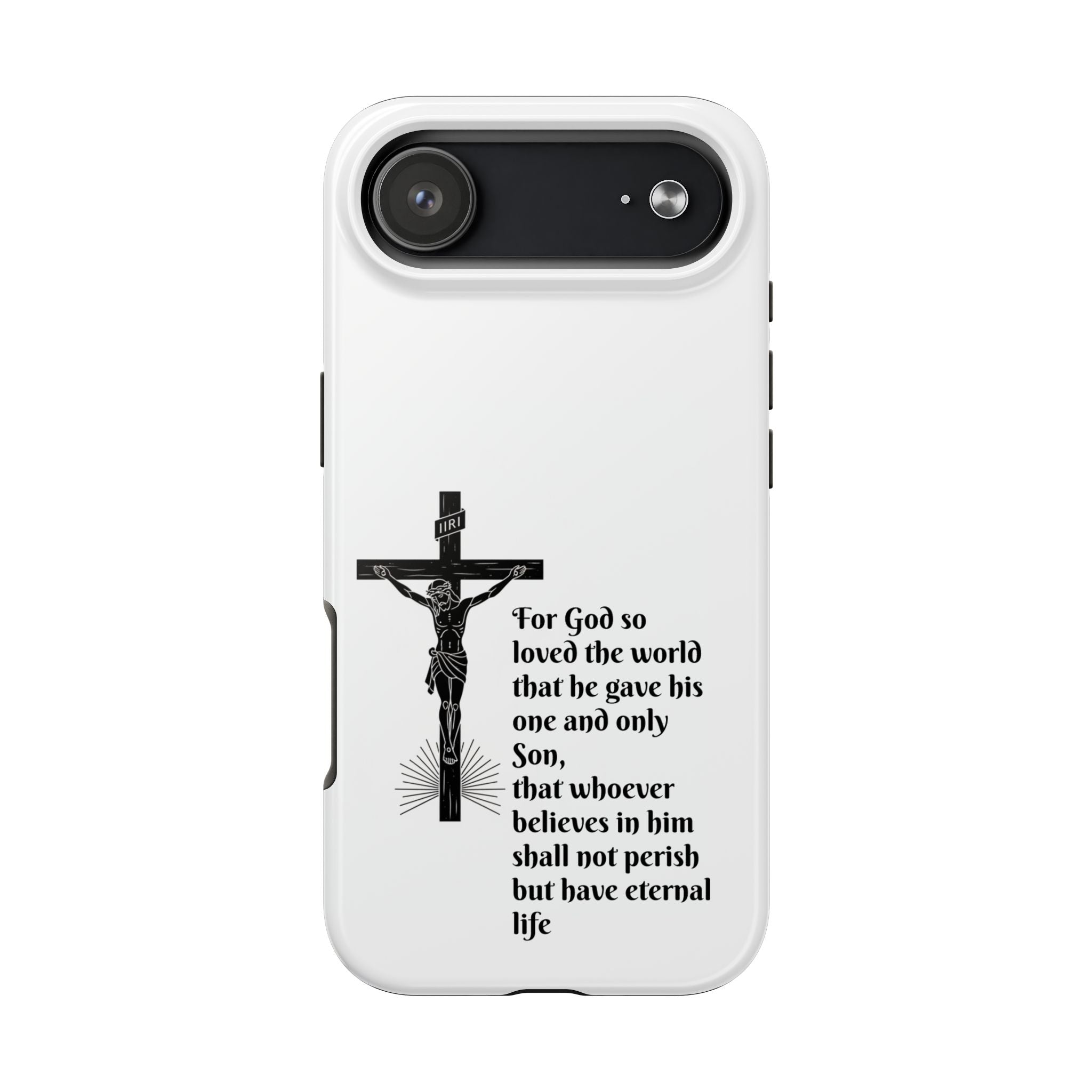 Christian Cross Phone Case — John 3:16 Scripture Tough Phone Case
