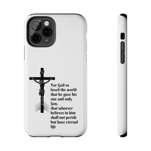 Christian Cross Phone Case — John 3:16 Scripture Tough Phone Case