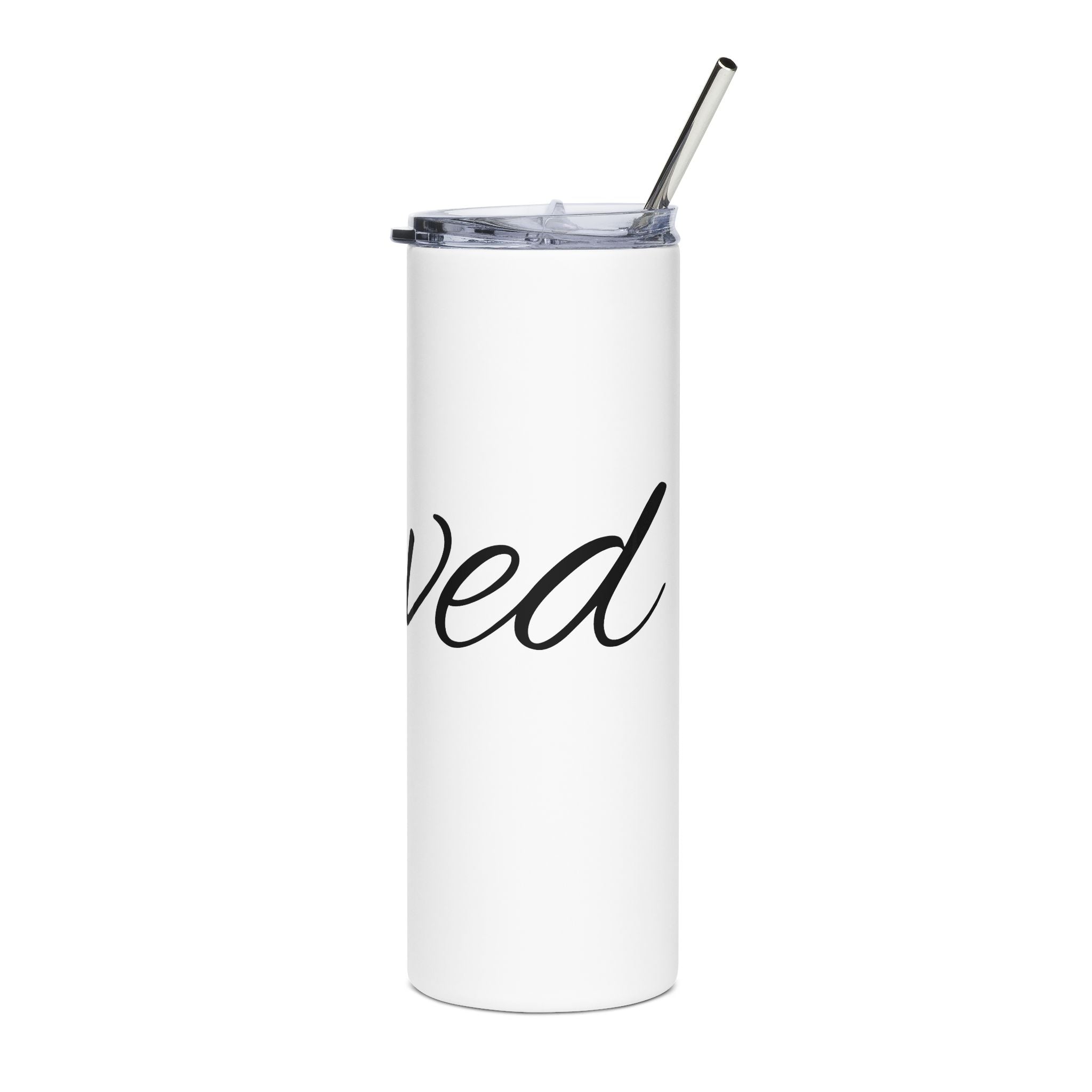 20oz Stainless Steel Tumbler — Elegant Script 'Saved' Travel Cup
