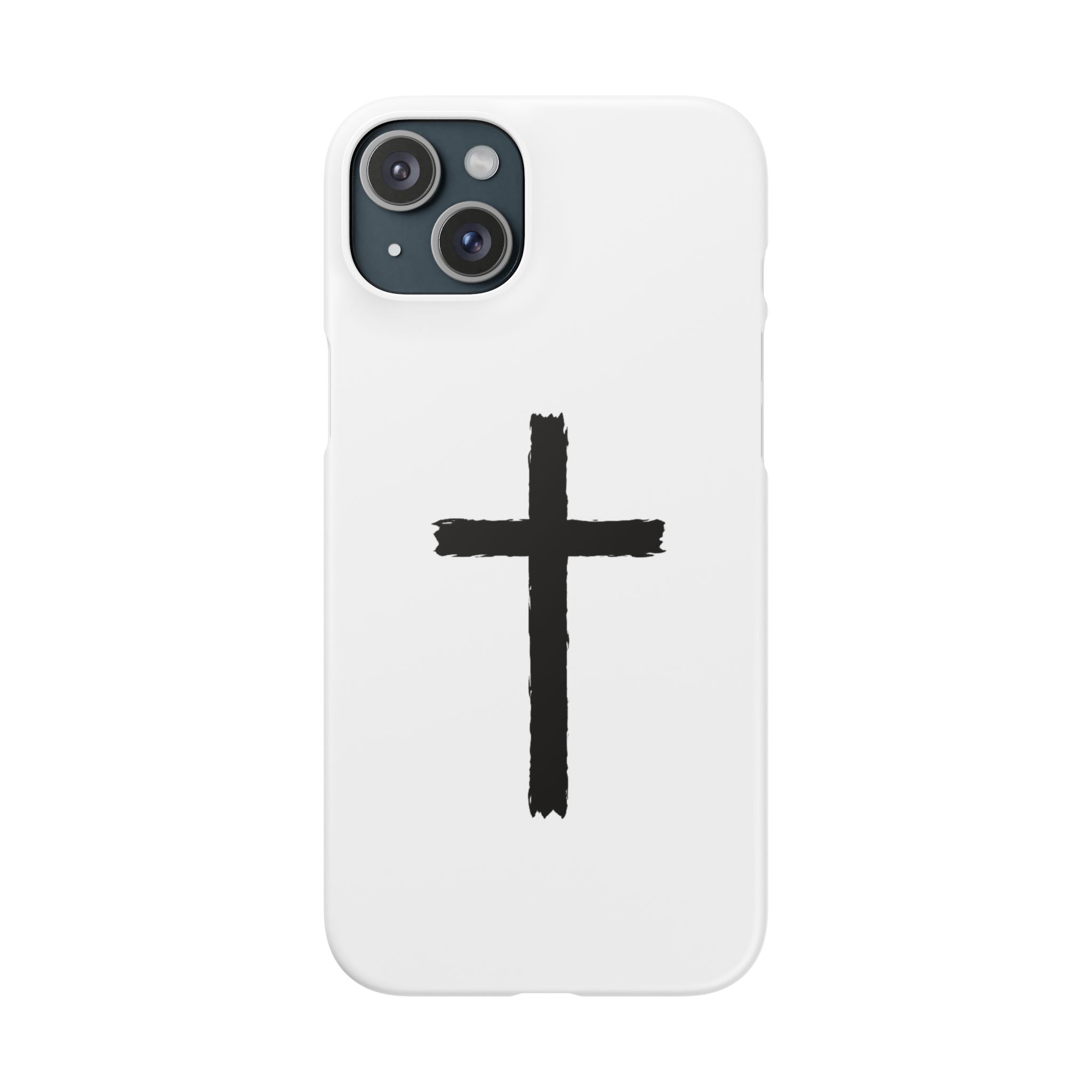 Cross Phone Case — Minimal Black Brushstroke Christian Snap Case