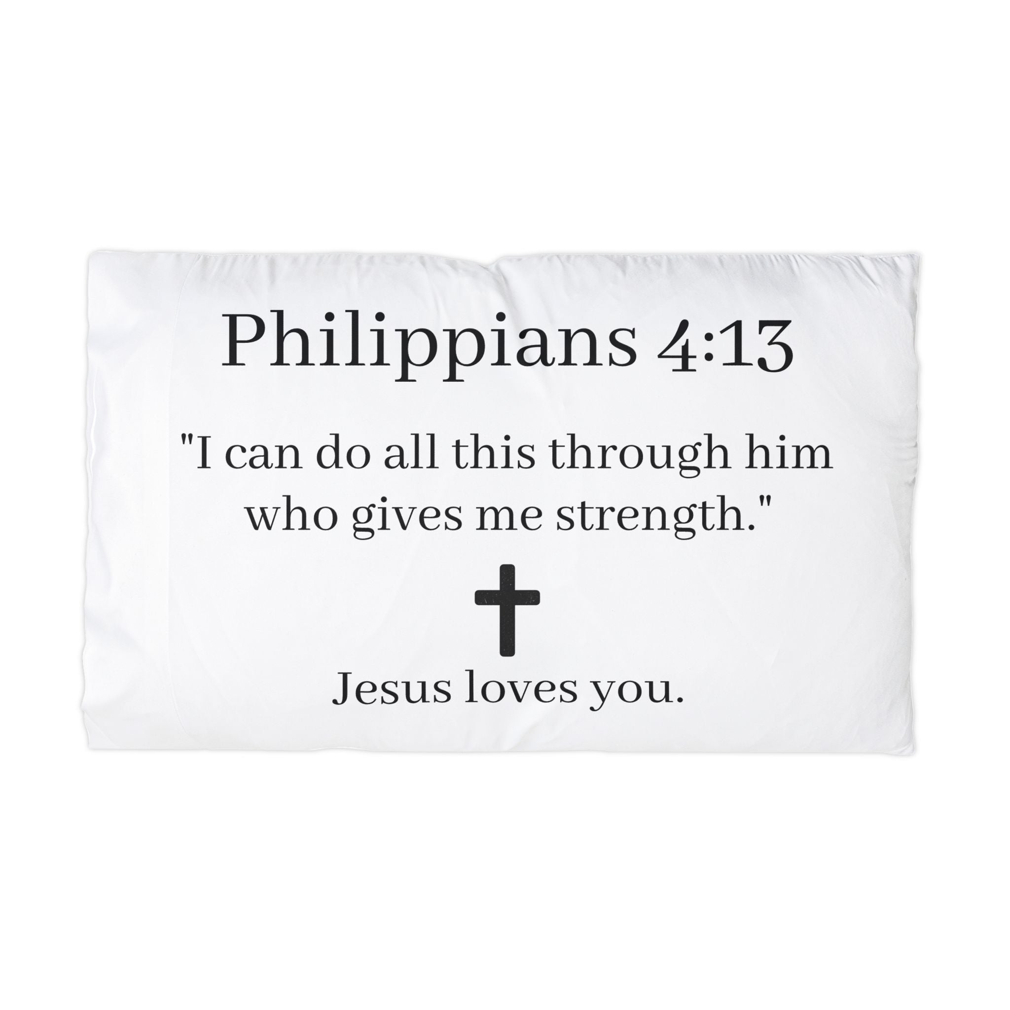 Philippians 4:13 Microfiber Pillowcase – "I can do all this through him" Christian Scripture Pillowcase