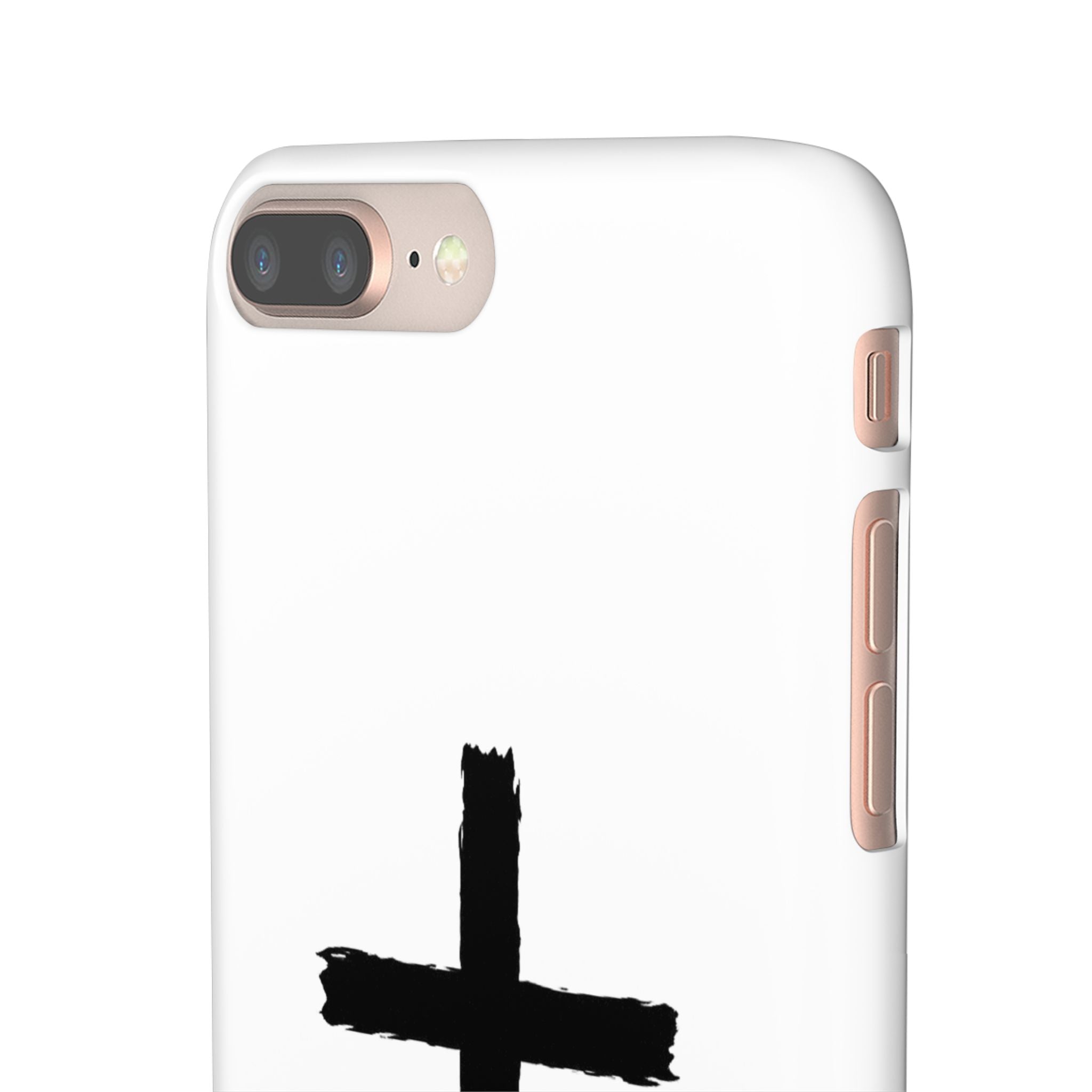 Cross Phone Case — Minimal Black Brushstroke Christian Snap Case