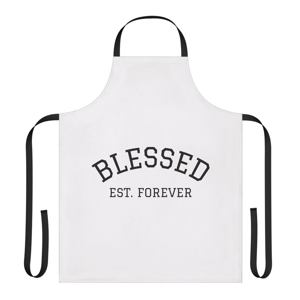 Blessed Apron – "Blessed Est. Forever" Kitchen Apron, Faith-Inspired Gift