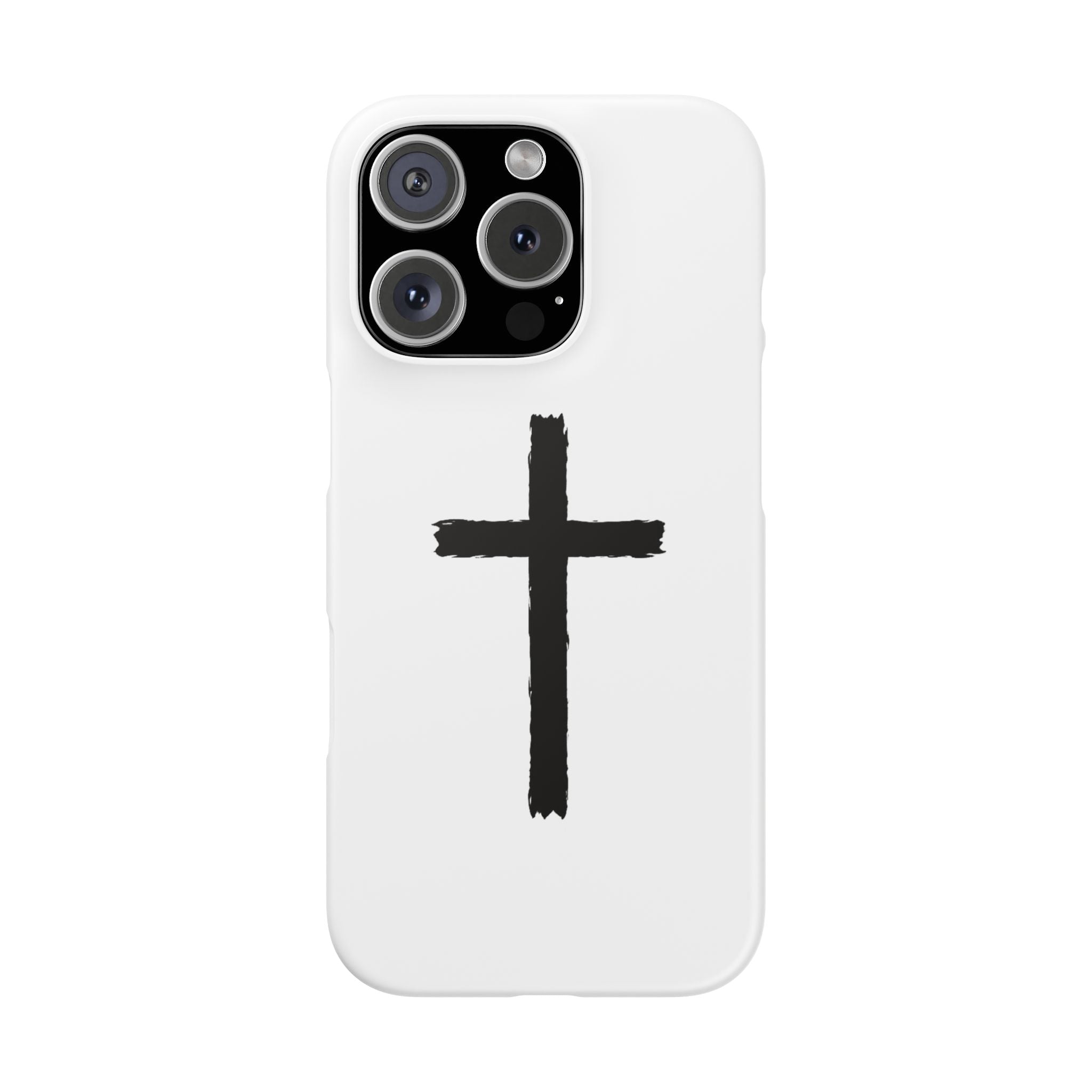 Cross Phone Case — Minimal Black Brushstroke Christian Snap Case