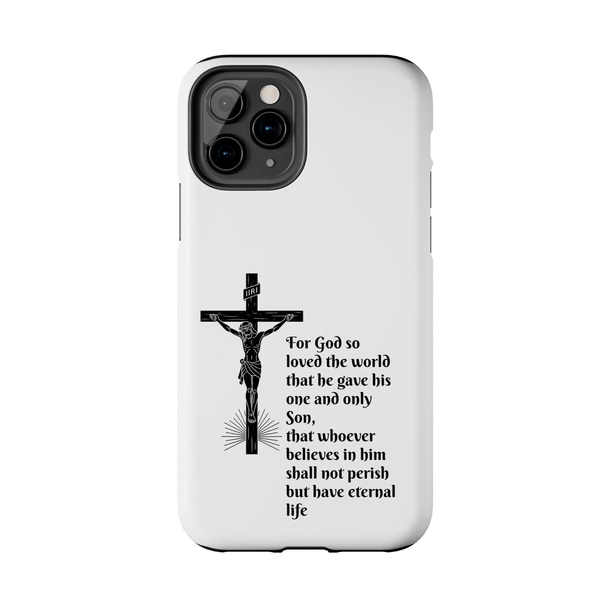 Christian Cross Phone Case — John 3:16 Scripture Tough Phone Case