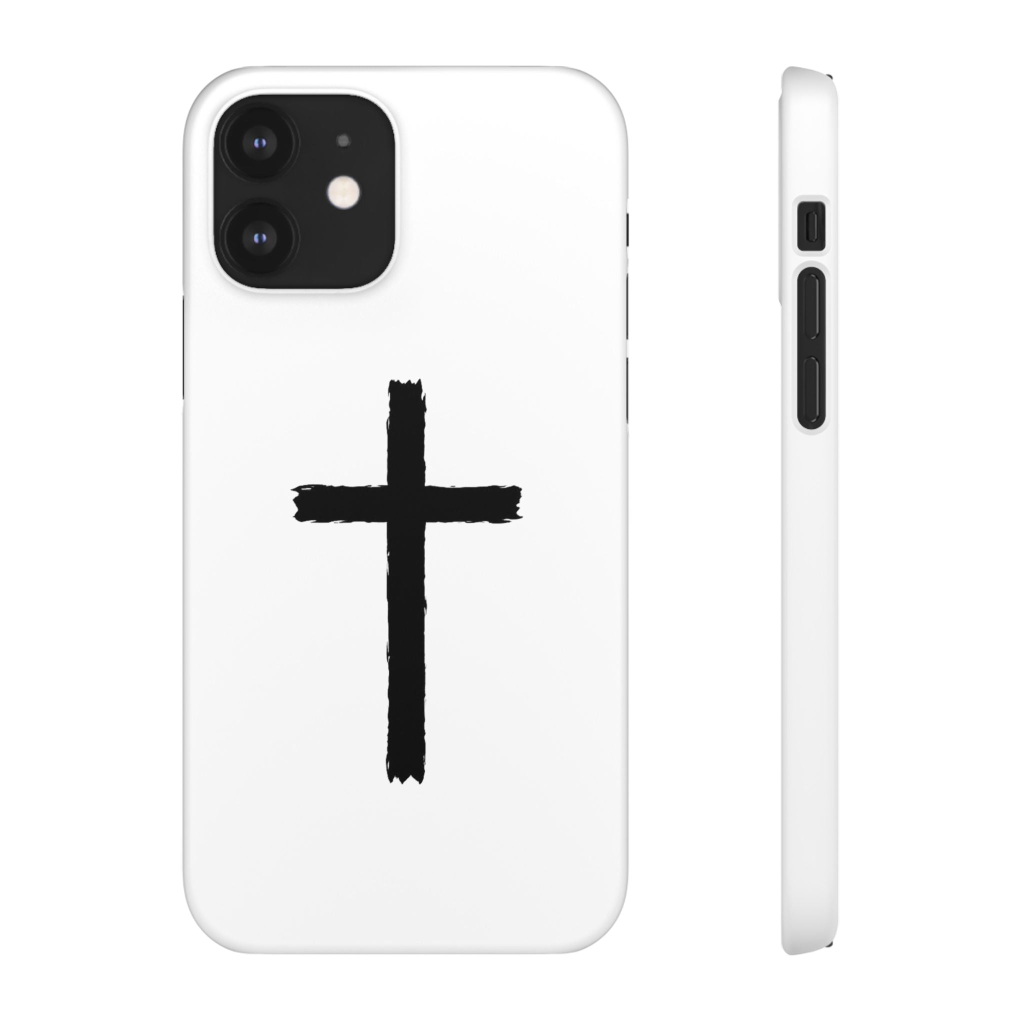 Cross Phone Case — Minimal Black Brushstroke Christian Snap Case