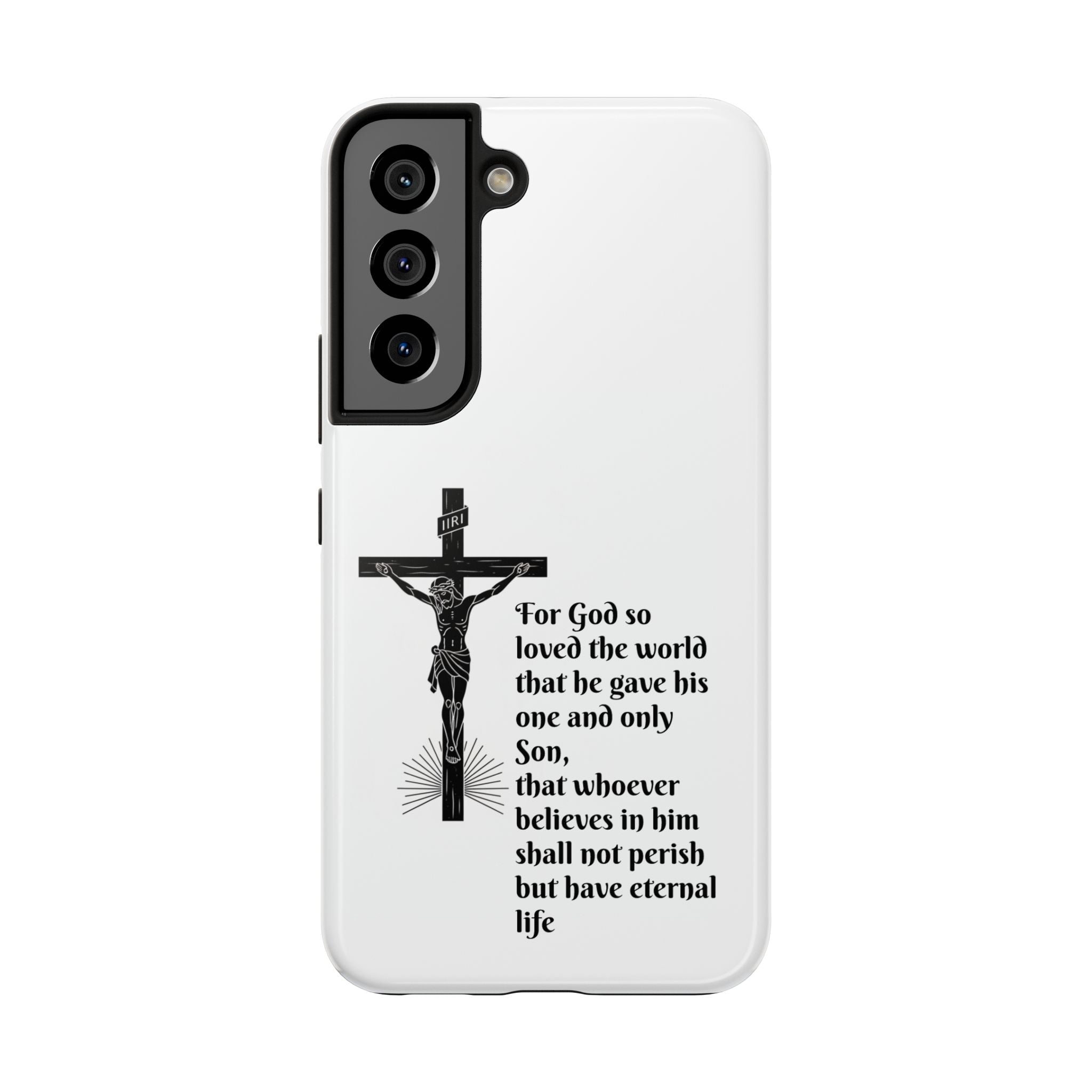 Christian Cross Phone Case — John 3:16 Scripture Tough Phone Case