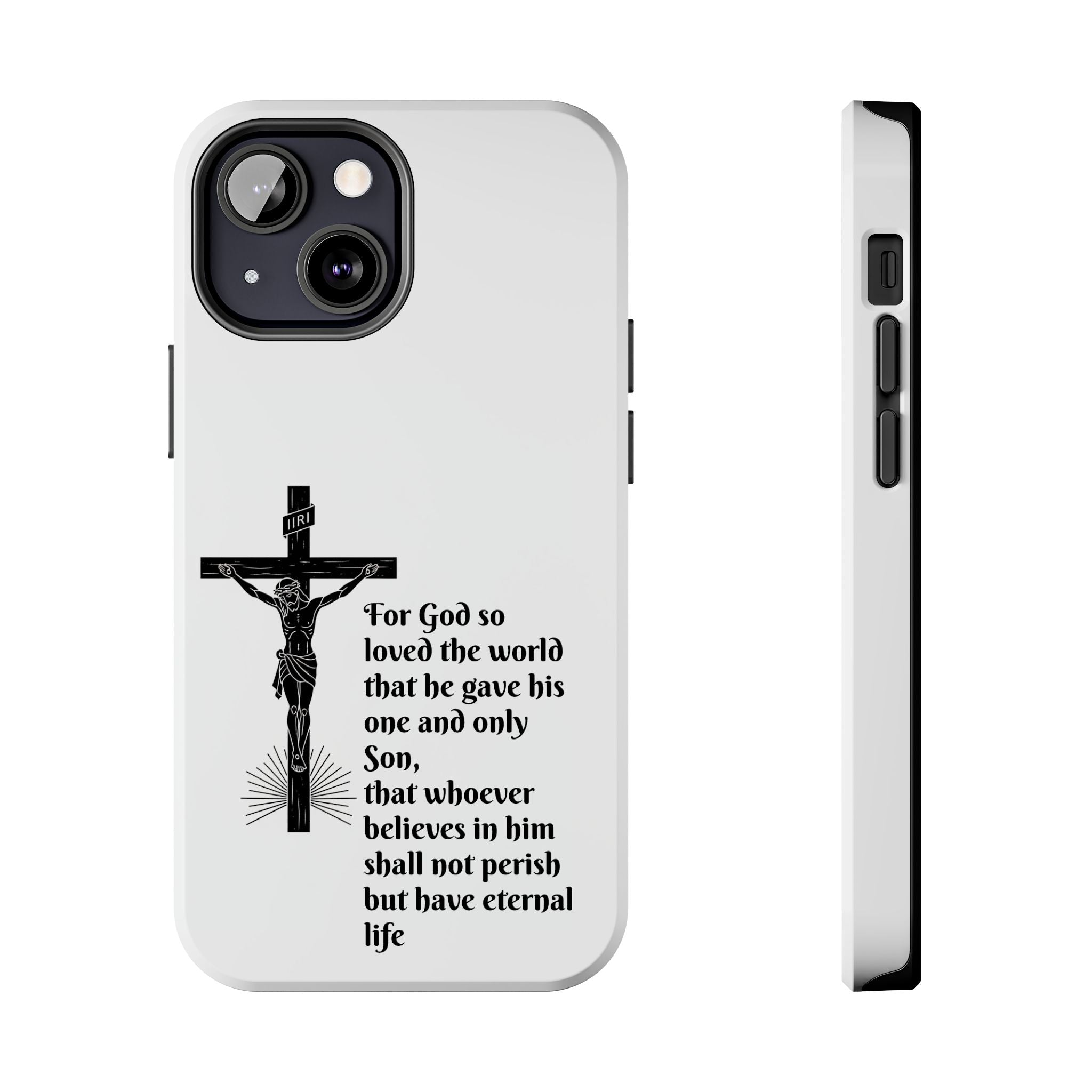 Christian Cross Phone Case — John 3:16 Scripture Tough Phone Case