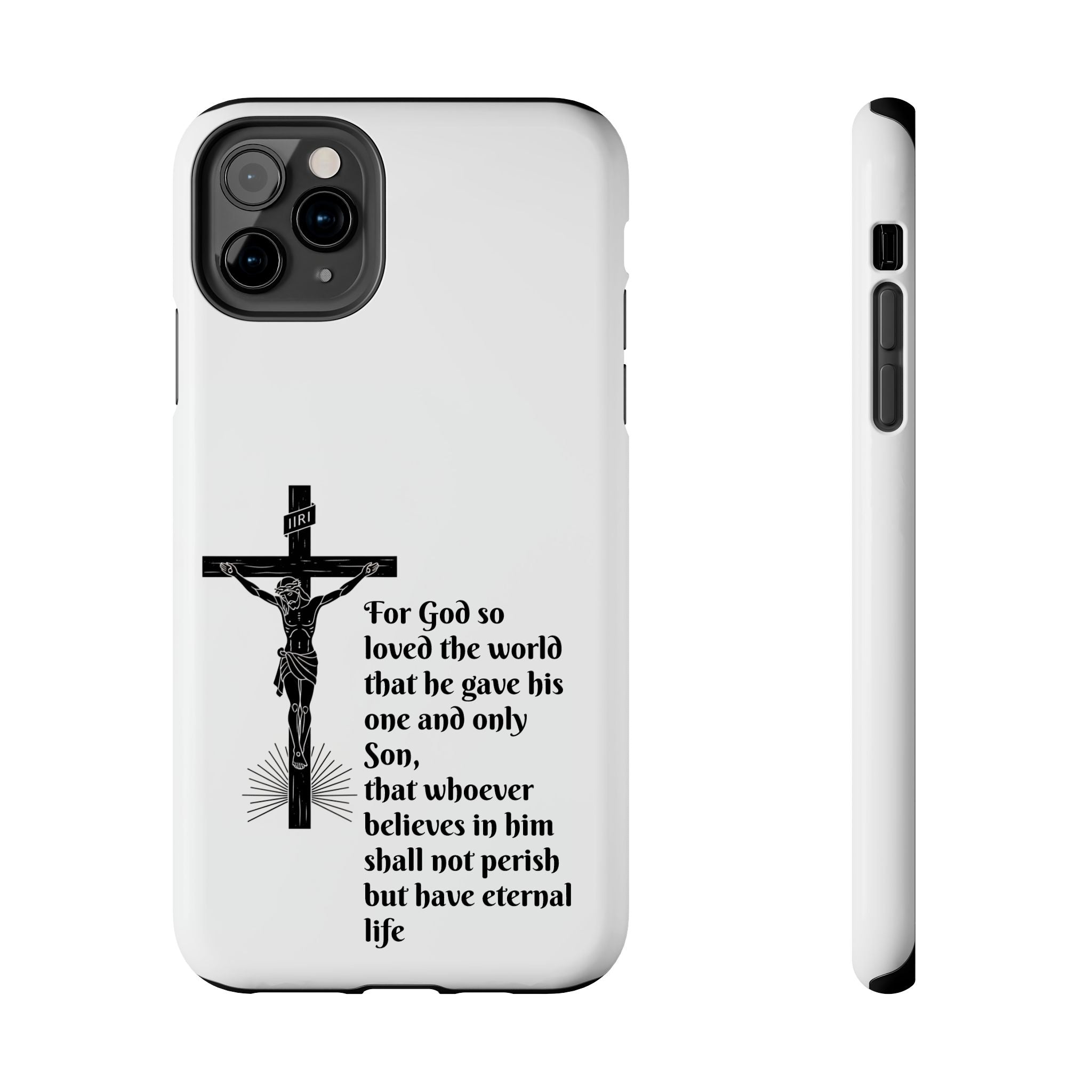 Christian Cross Phone Case — John 3:16 Scripture Tough Phone Case