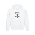 Youth Hoodie - "Jesus Saves" Cross Graphic Pullover (Bible Verse Back)