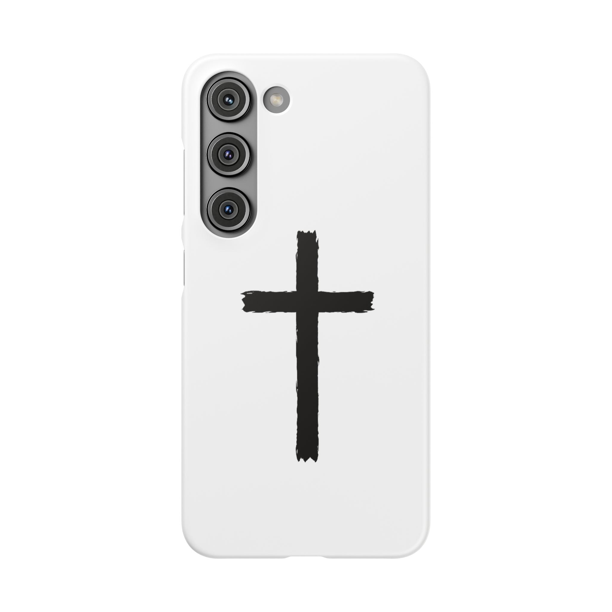 Cross Phone Case — Minimal Black Brushstroke Christian Snap Case