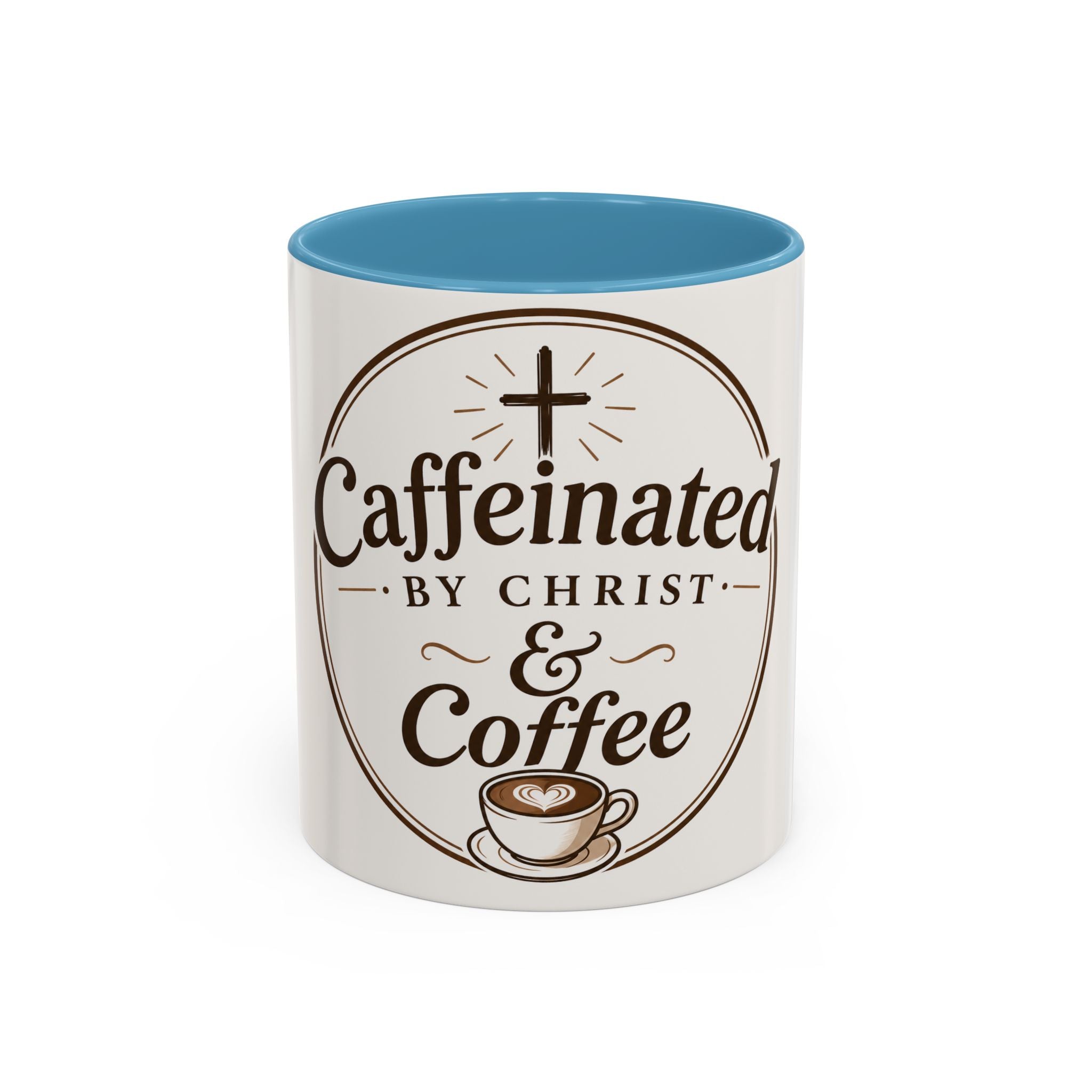 Caffennated by Christ & Coffee Accent Mug — Faith‑Filled Coffee Gift (11/15oz)
