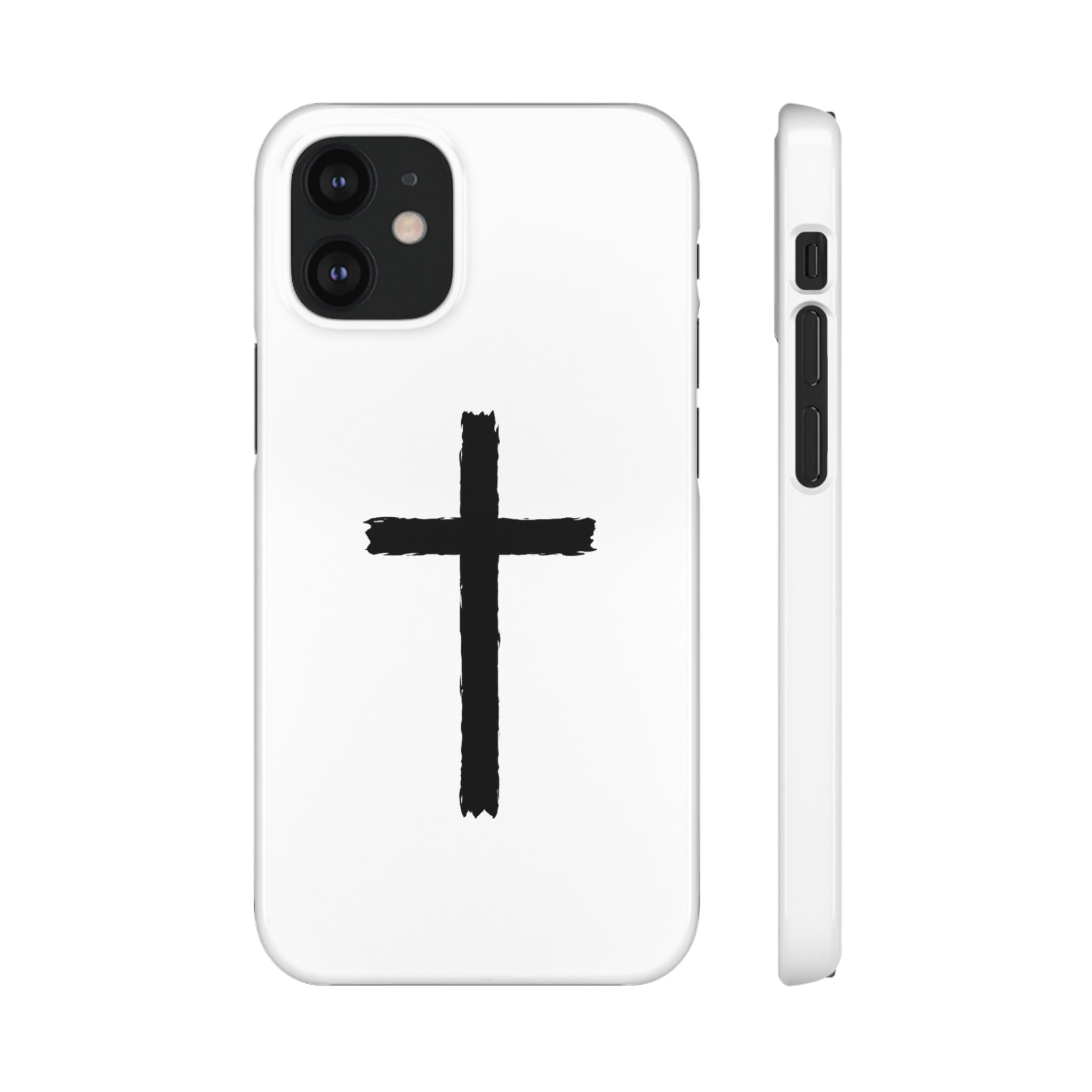 Cross Phone Case — Minimal Black Brushstroke Christian Snap Case