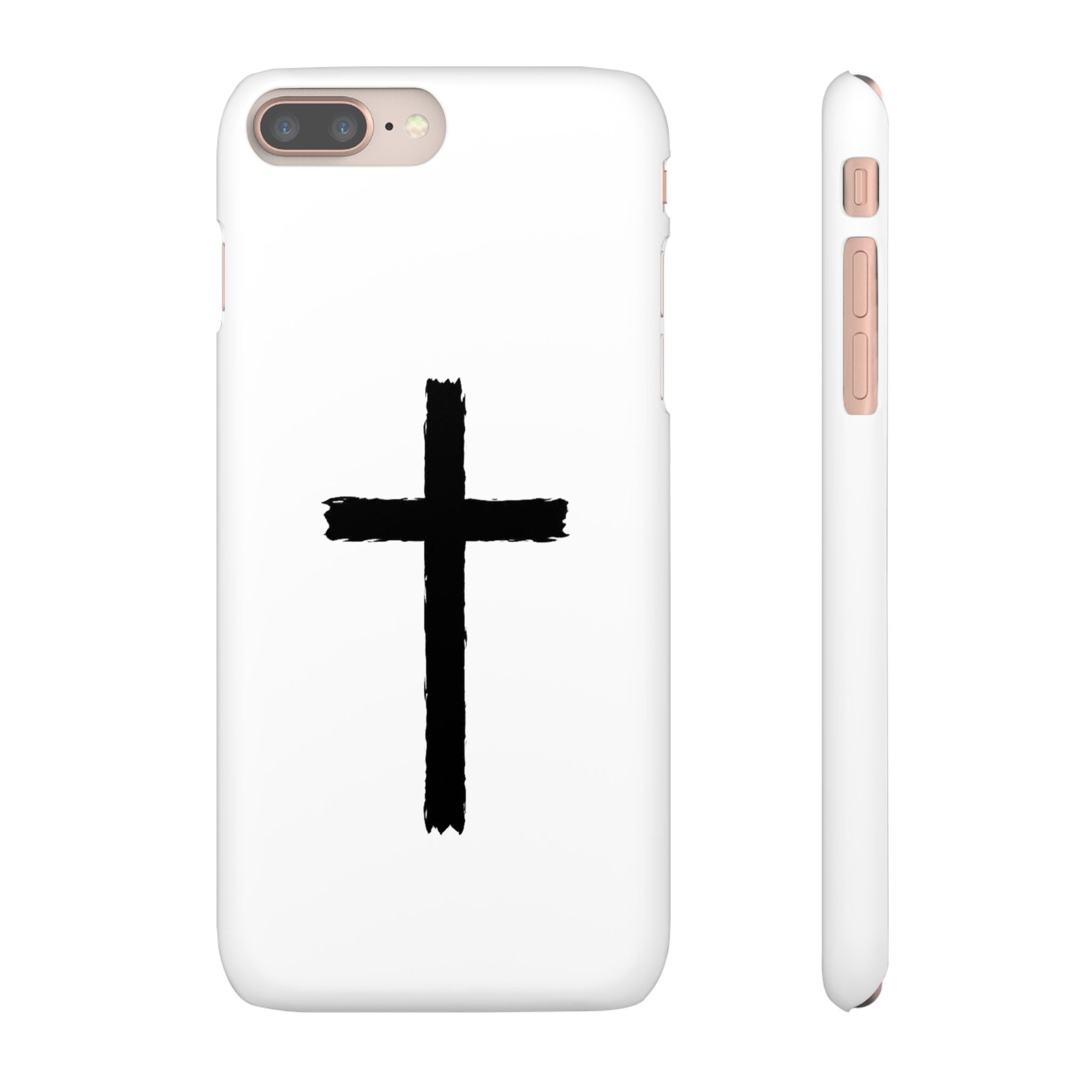 Cross Phone Case — Minimal Black Brushstroke Christian Snap Case