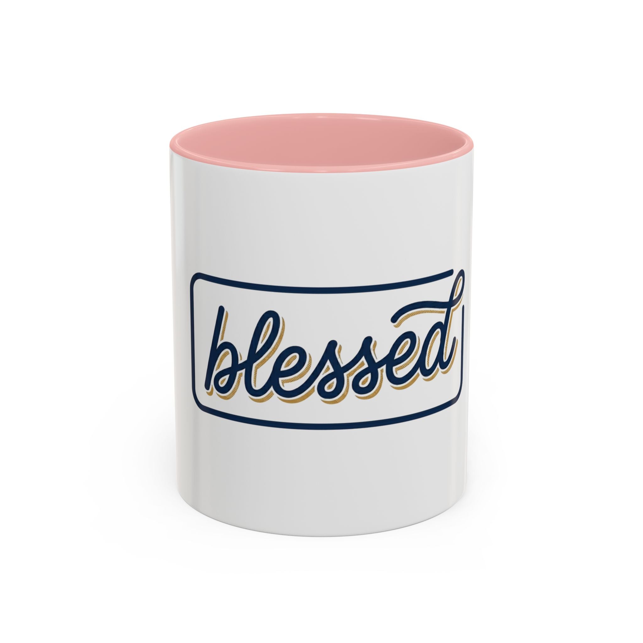 Blessed Coffee Mug — Script "blessed" Accent Ceramic Mug (11oz & 15oz)