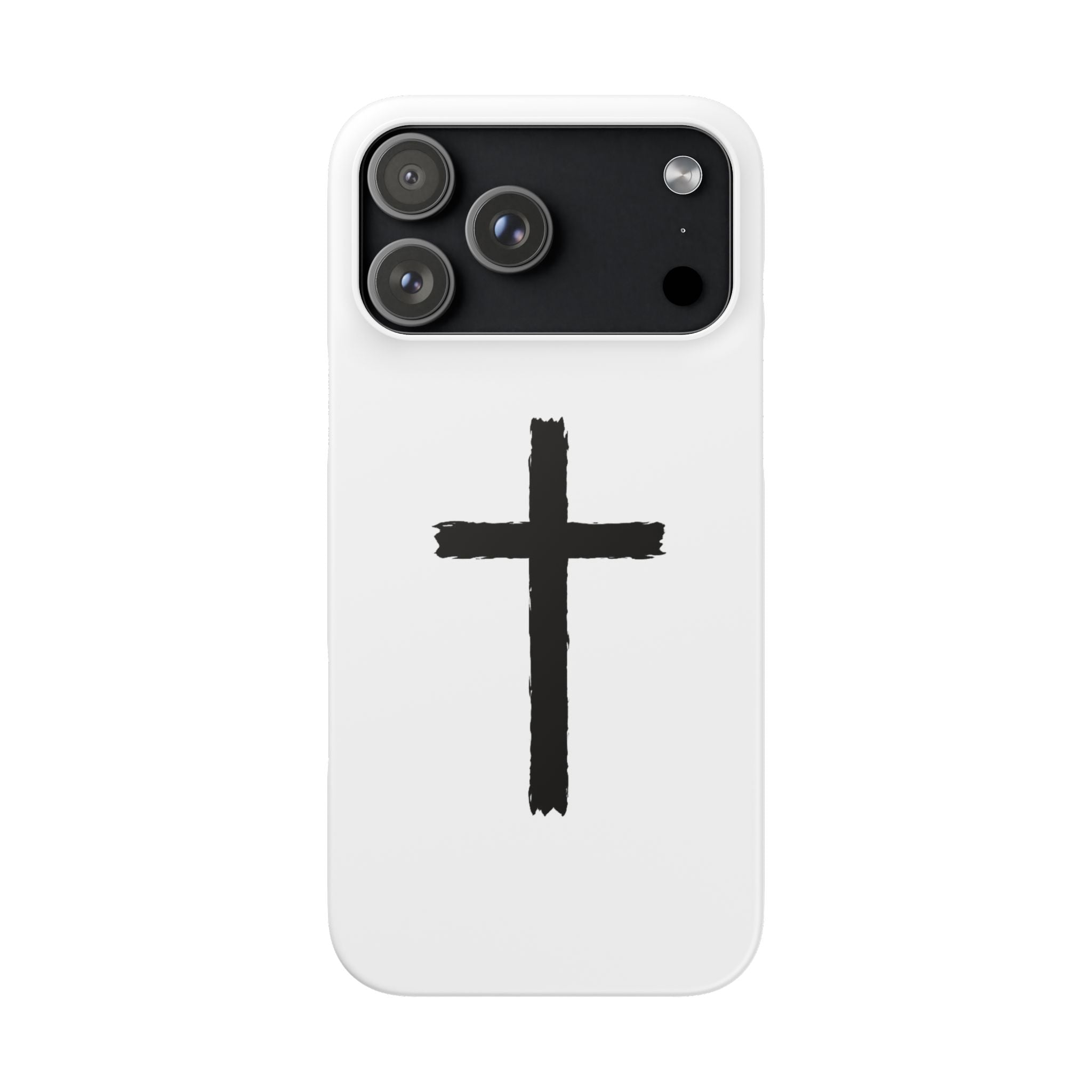 Cross Phone Case — Minimal Black Brushstroke Christian Snap Case