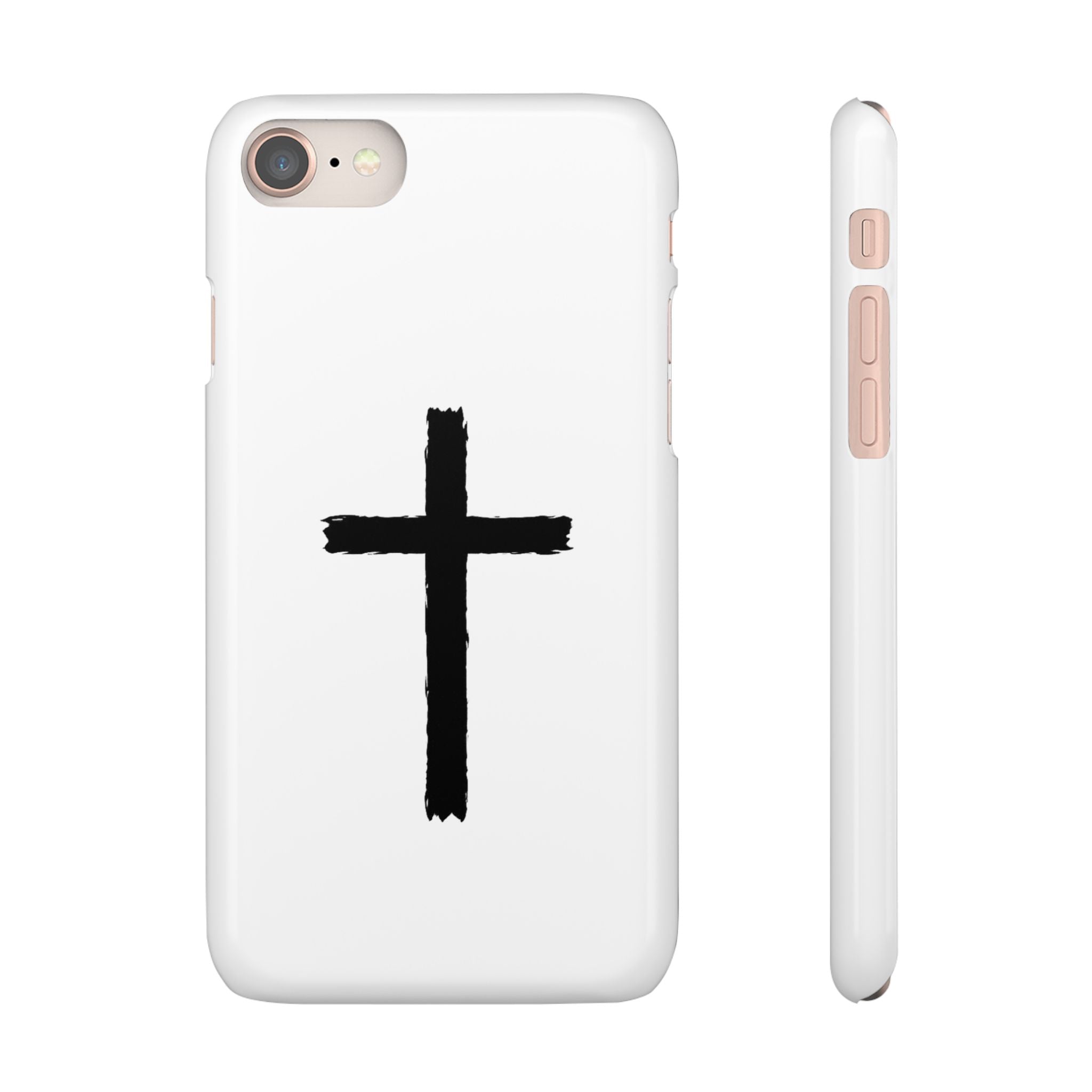 Cross Phone Case — Minimal Black Brushstroke Christian Snap Case