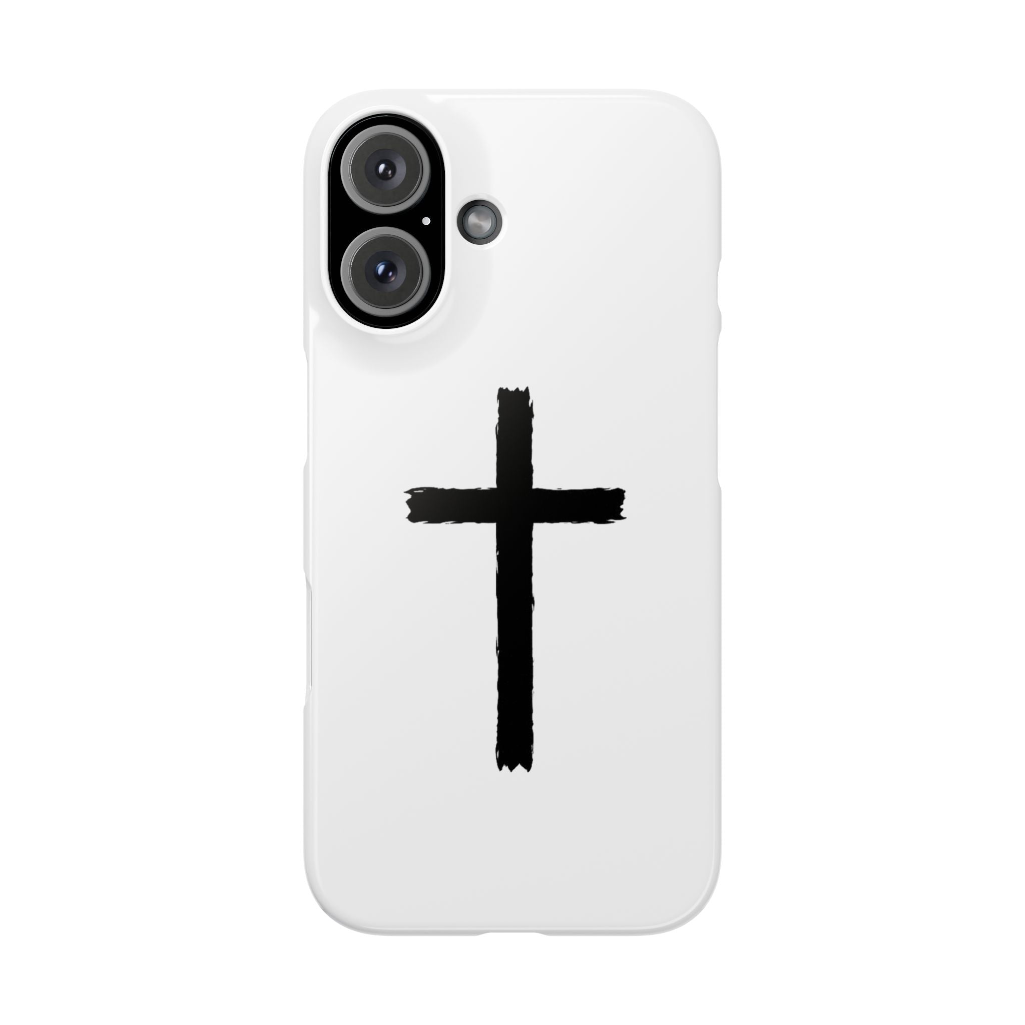 Cross Phone Case — Minimal Black Brushstroke Christian Snap Case