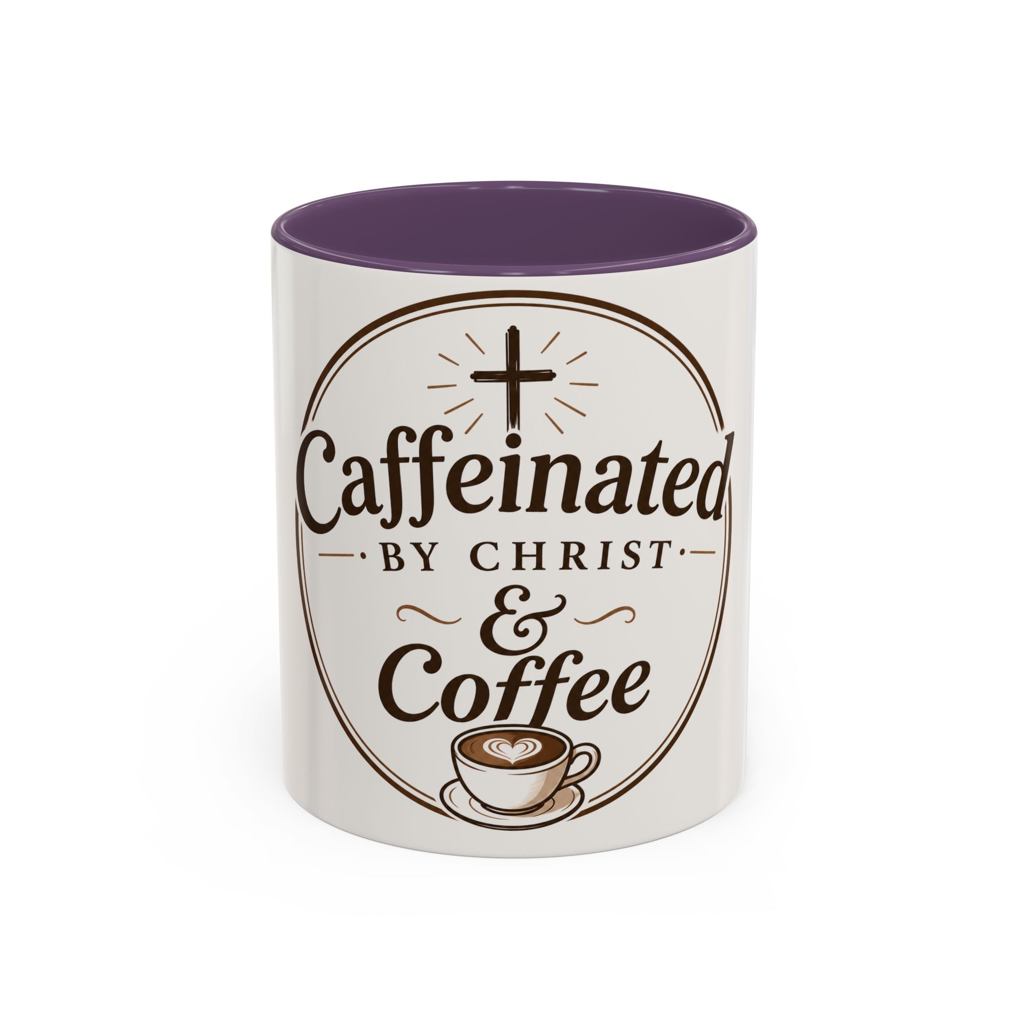 Caffennated by Christ & Coffee Accent Mug — Faith‑Filled Coffee Gift (11/15oz)