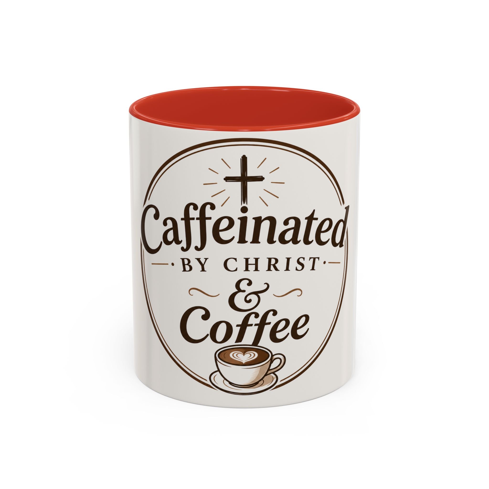 Caffennated by Christ & Coffee Accent Mug — Faith‑Filled Coffee Gift (11/15oz)