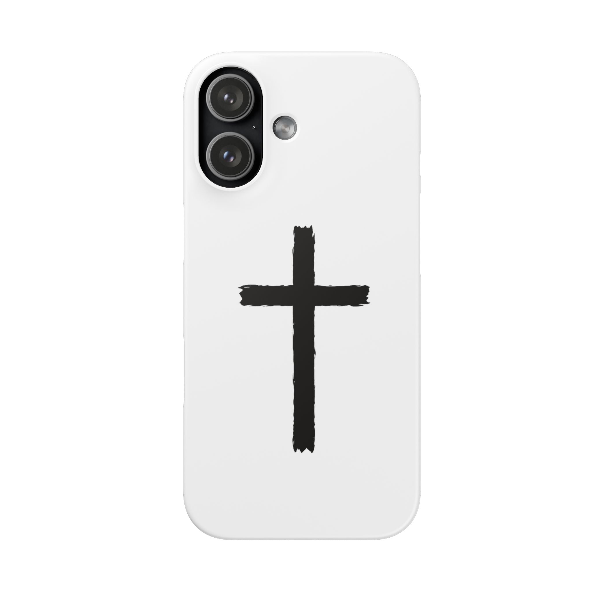 Cross Phone Case — Minimal Black Brushstroke Christian Snap Case