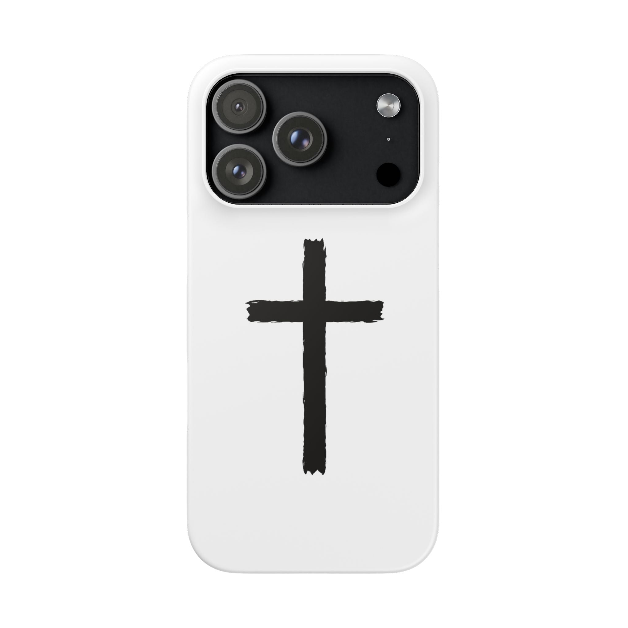 Cross Phone Case — Minimal Black Brushstroke Christian Snap Case