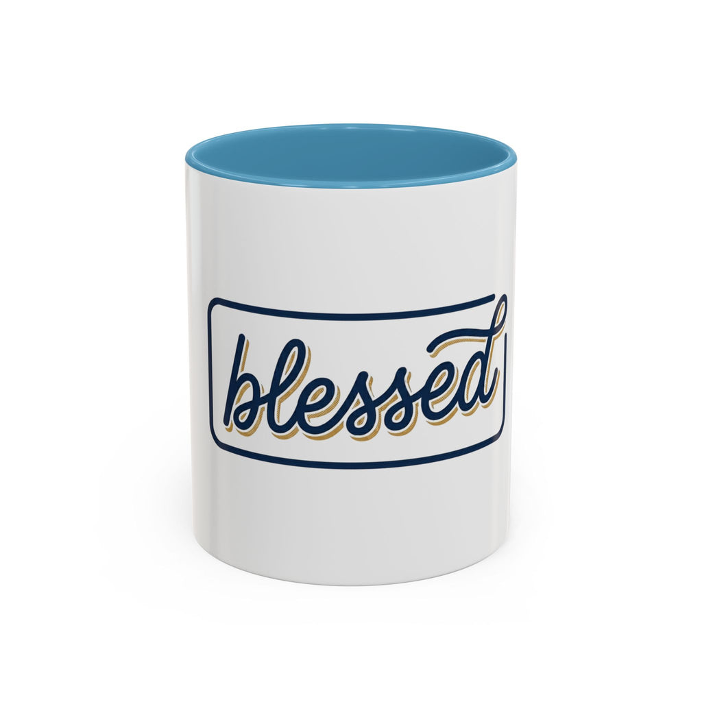 Blessed Coffee Mug — Script "blessed" Accent Ceramic Mug (11oz & 15oz)