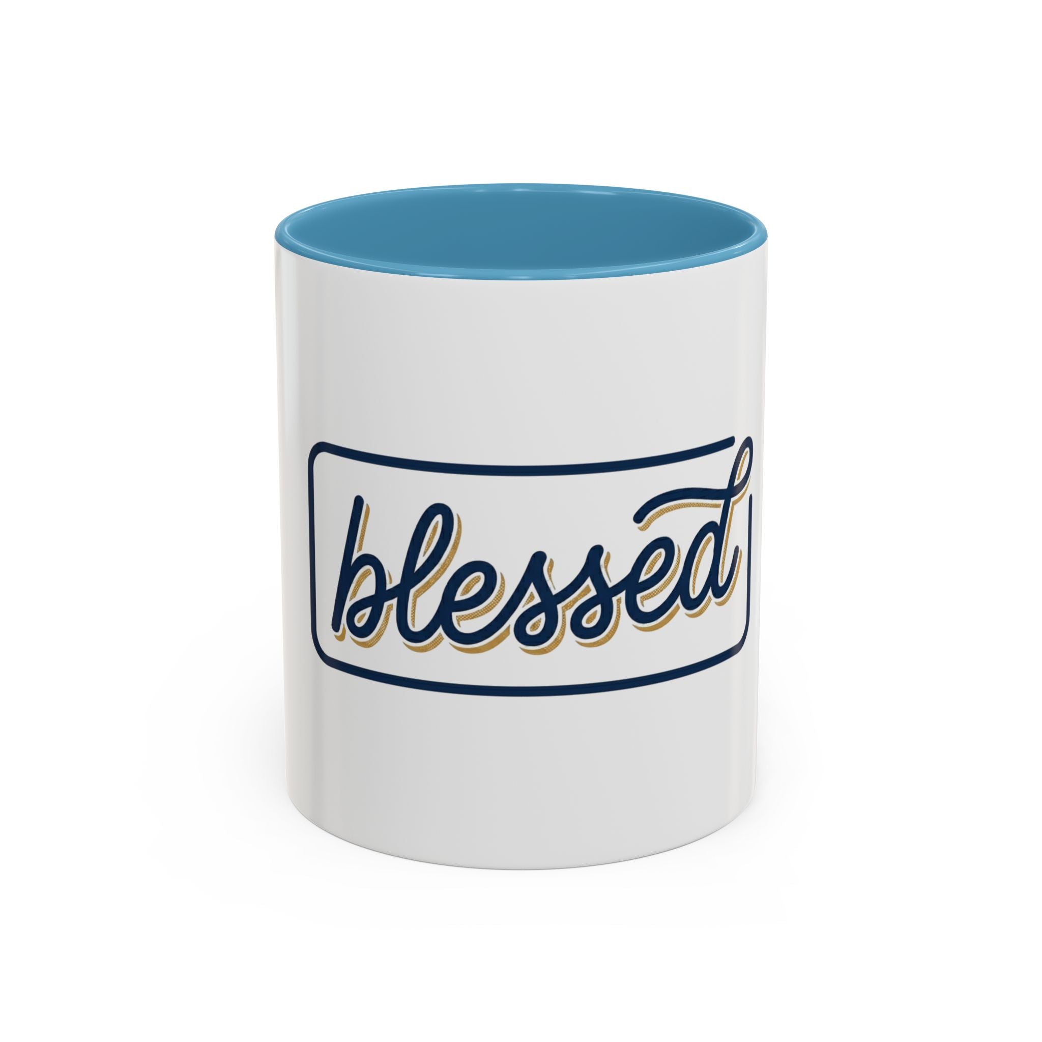 Blessed Coffee Mug — Script "blessed" Accent Ceramic Mug (11oz & 15oz)
