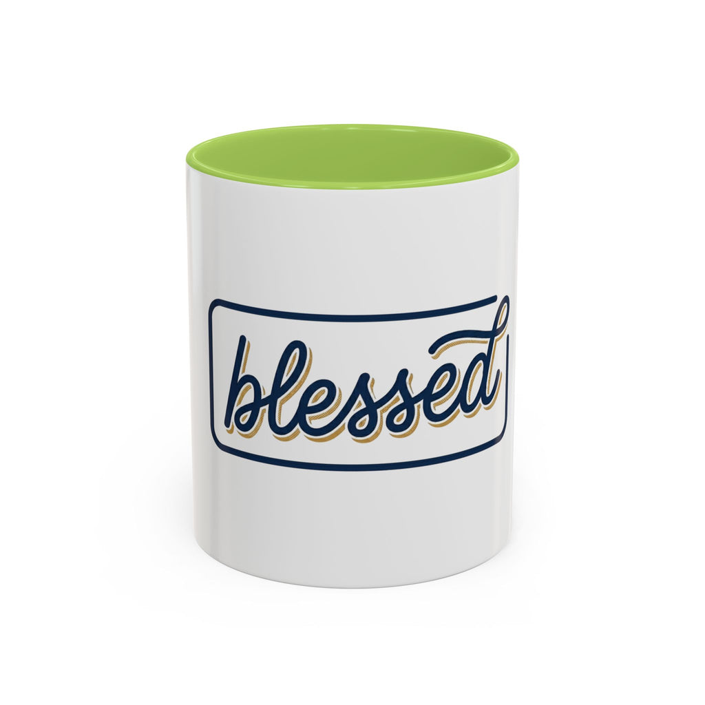 Blessed Coffee Mug — Script "blessed" Accent Ceramic Mug (11oz & 15oz)