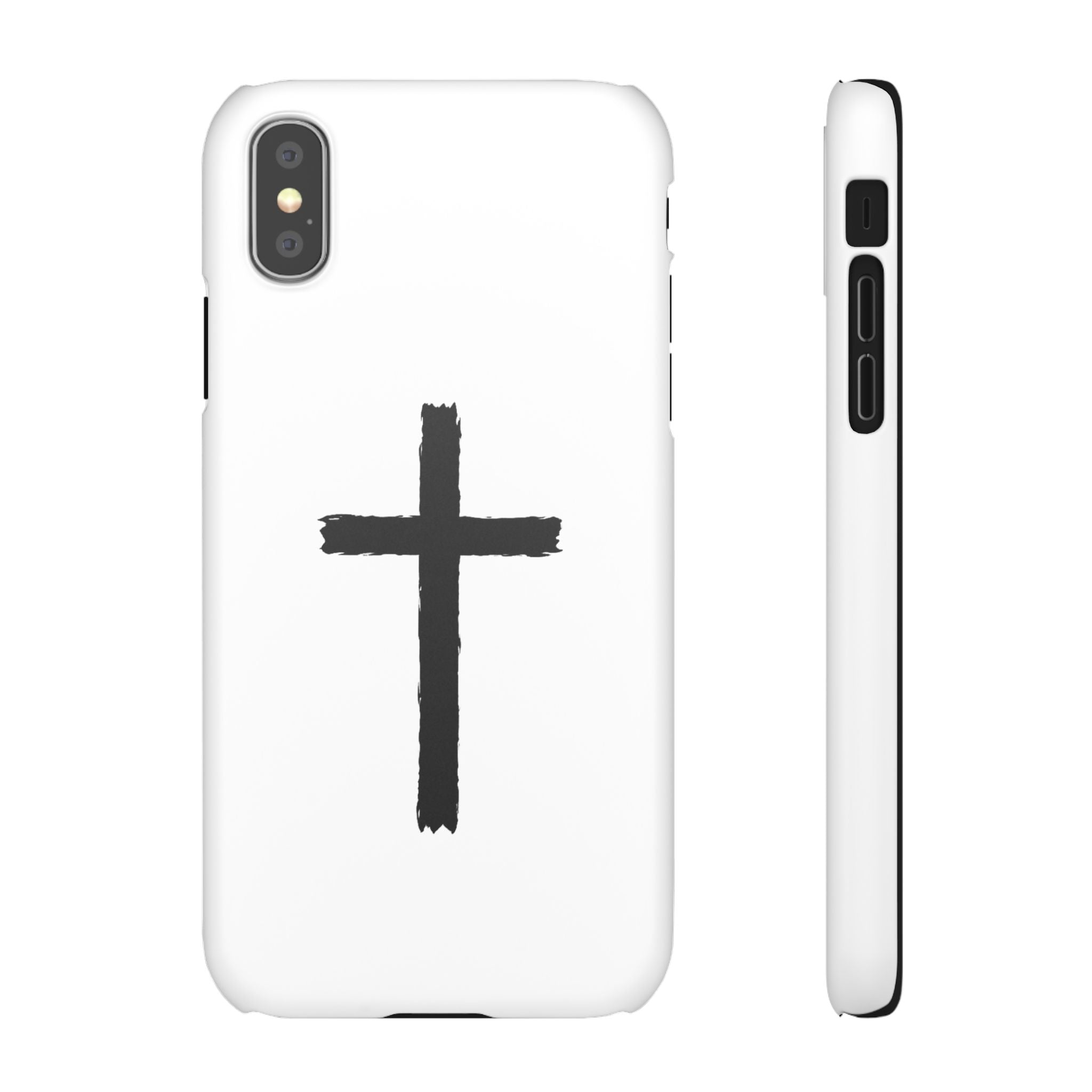 Cross Phone Case — Minimal Black Brushstroke Christian Snap Case