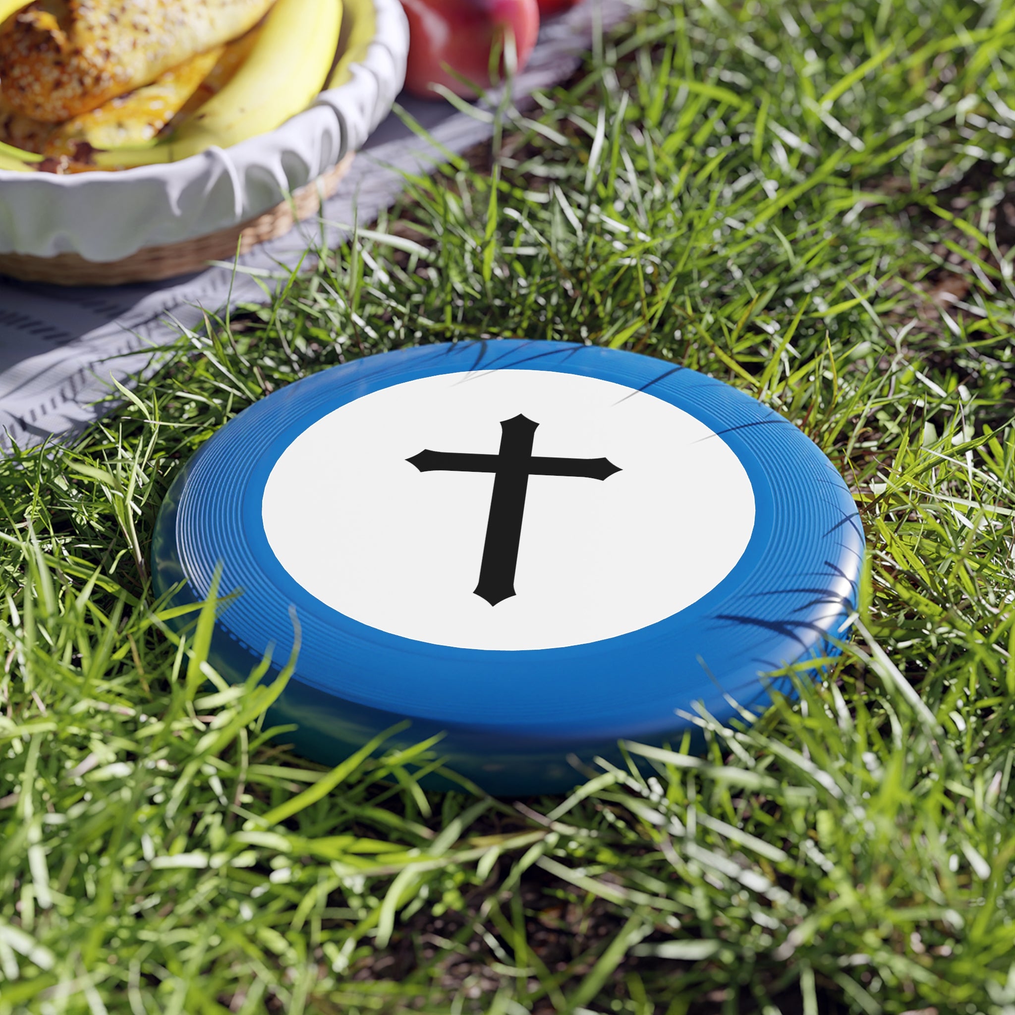 Frisbee — Black Cross Disc | Christian Outdoor Toss Toy