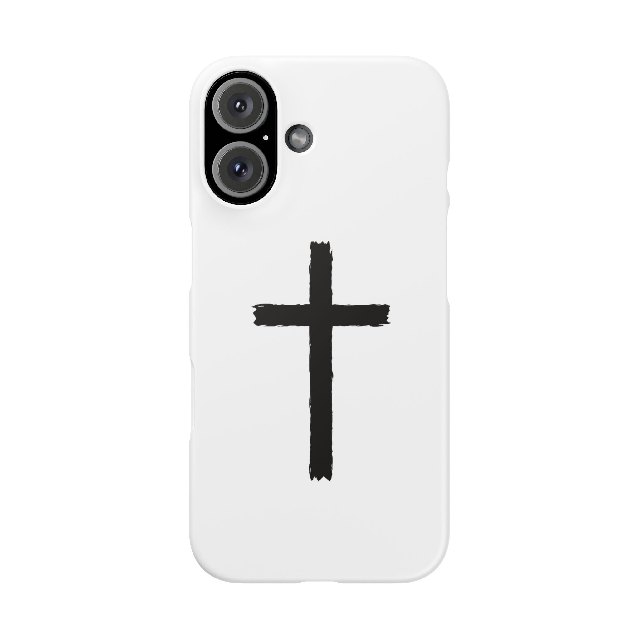 Cross Phone Case — Minimal Black Brushstroke Christian Snap Case
