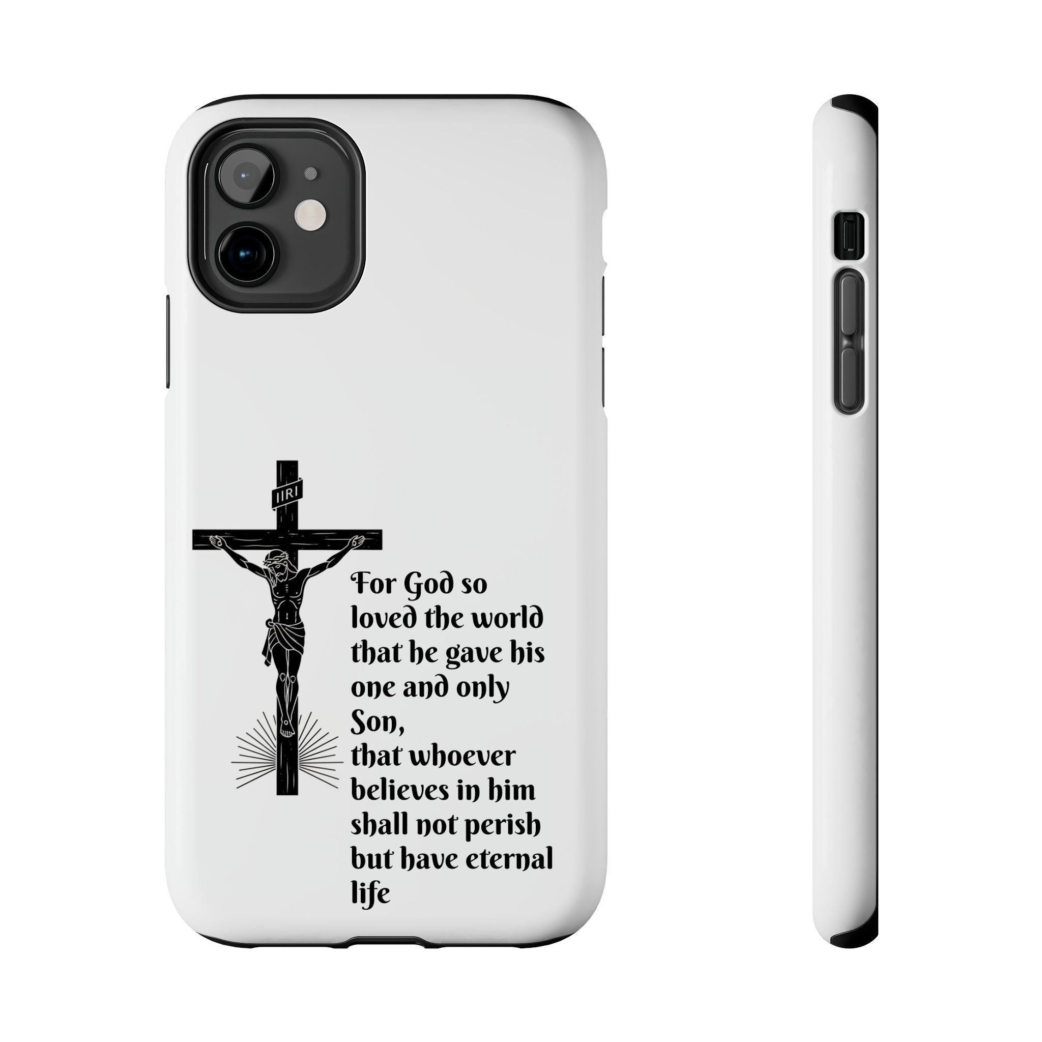 Christian Cross Phone Case — John 3:16 Scripture Tough Phone Case