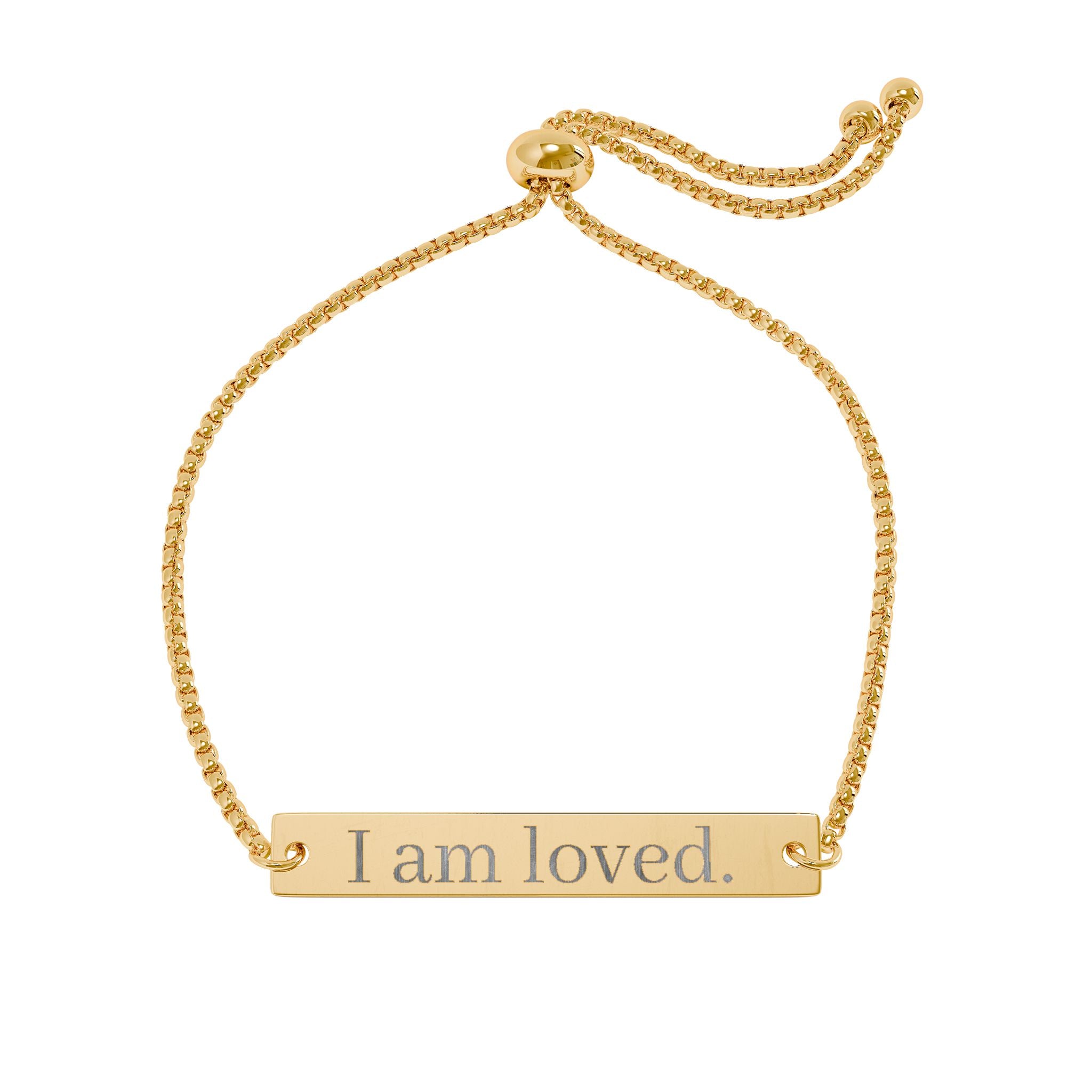 Engraved 'I Am Loved / Jesus Loves You' Adjustable Bracelet
