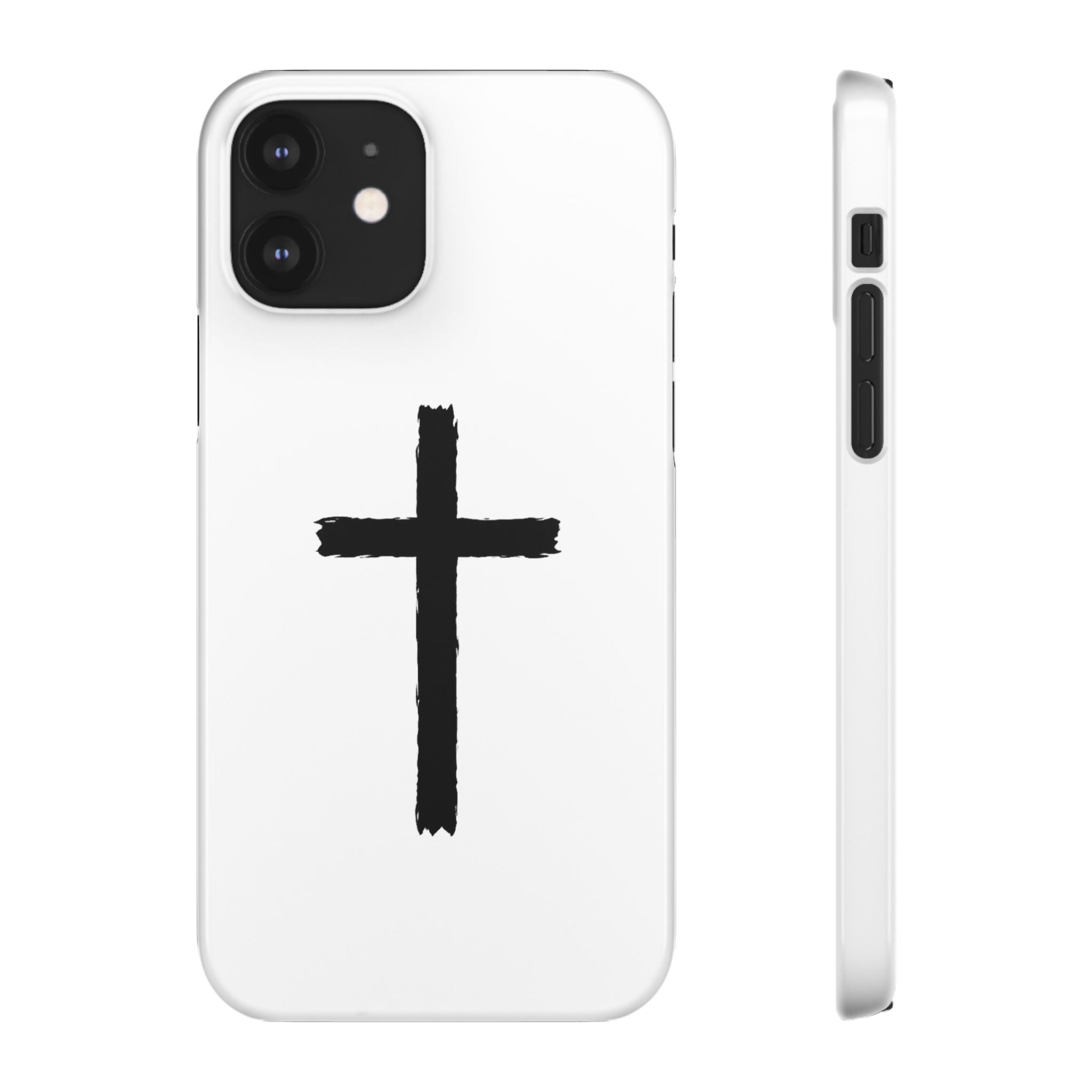 Cross Phone Case — Minimal Black Brushstroke Christian Snap Case