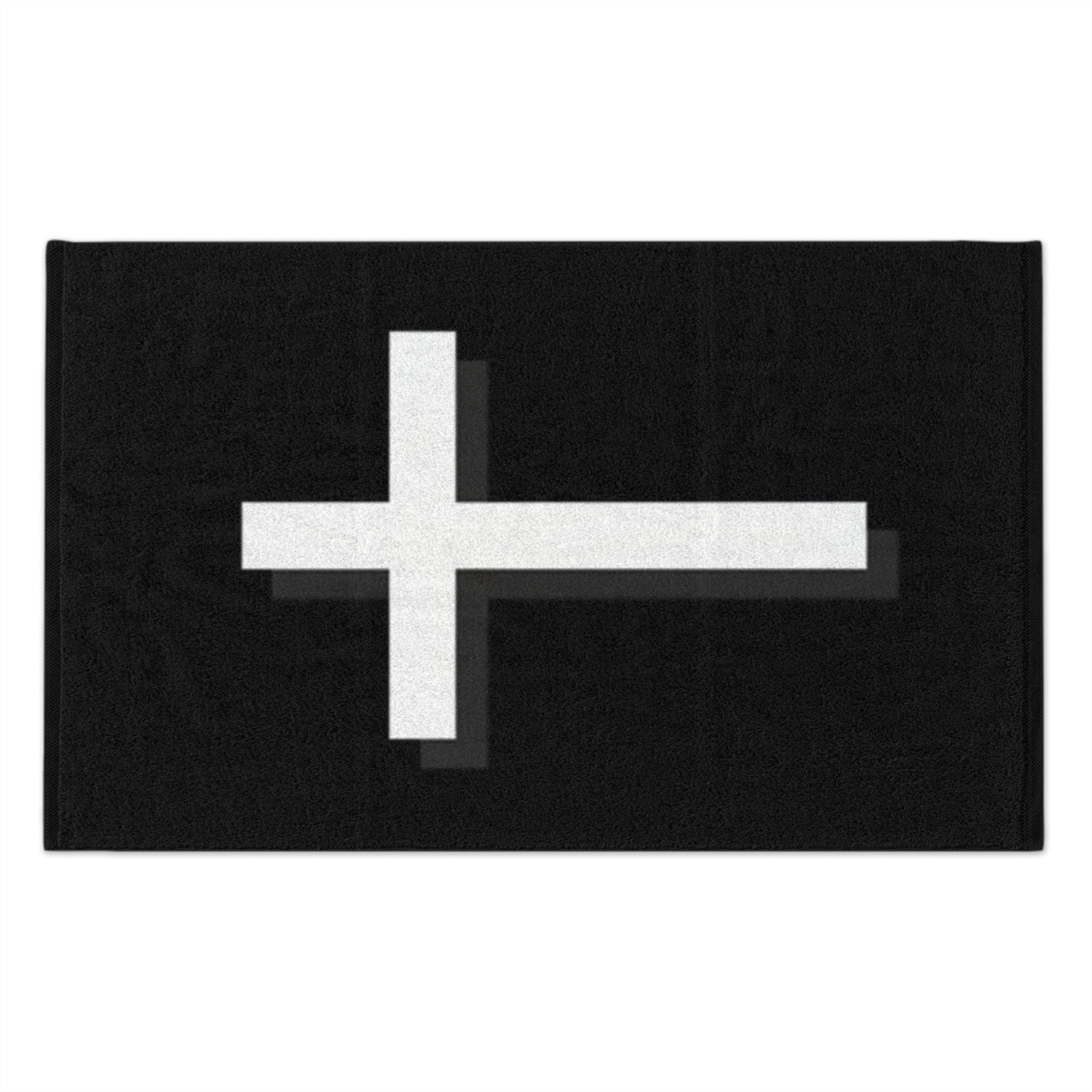Cross Rally Towel — Black Christian Devotional 11x18 Sports Towel