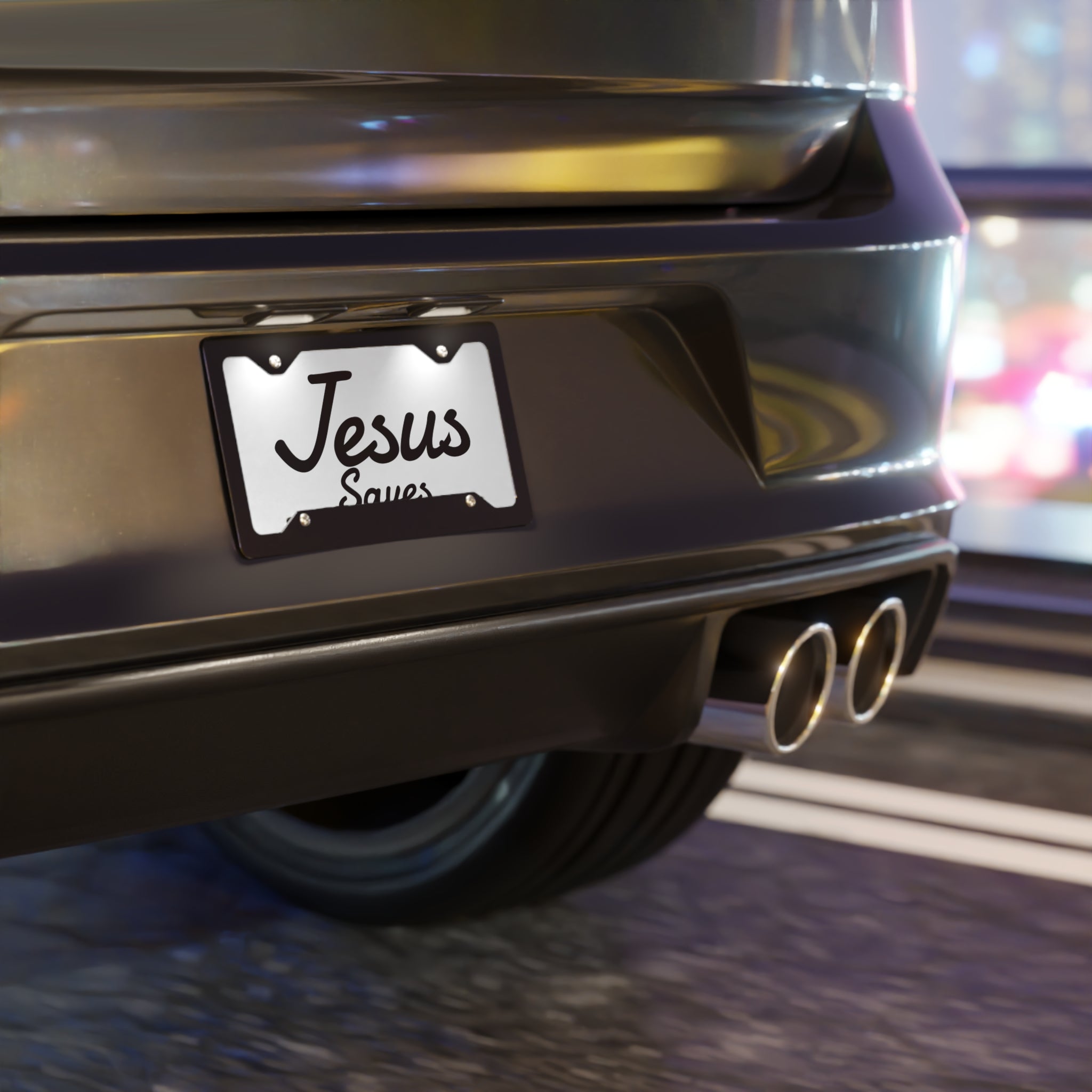 Jesus Saves Vanity License Plate — Christian Car Decor