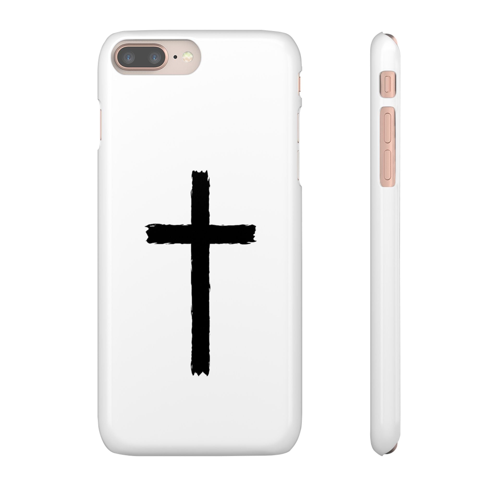 Cross Phone Case — Minimal Black Brushstroke Christian Snap Case