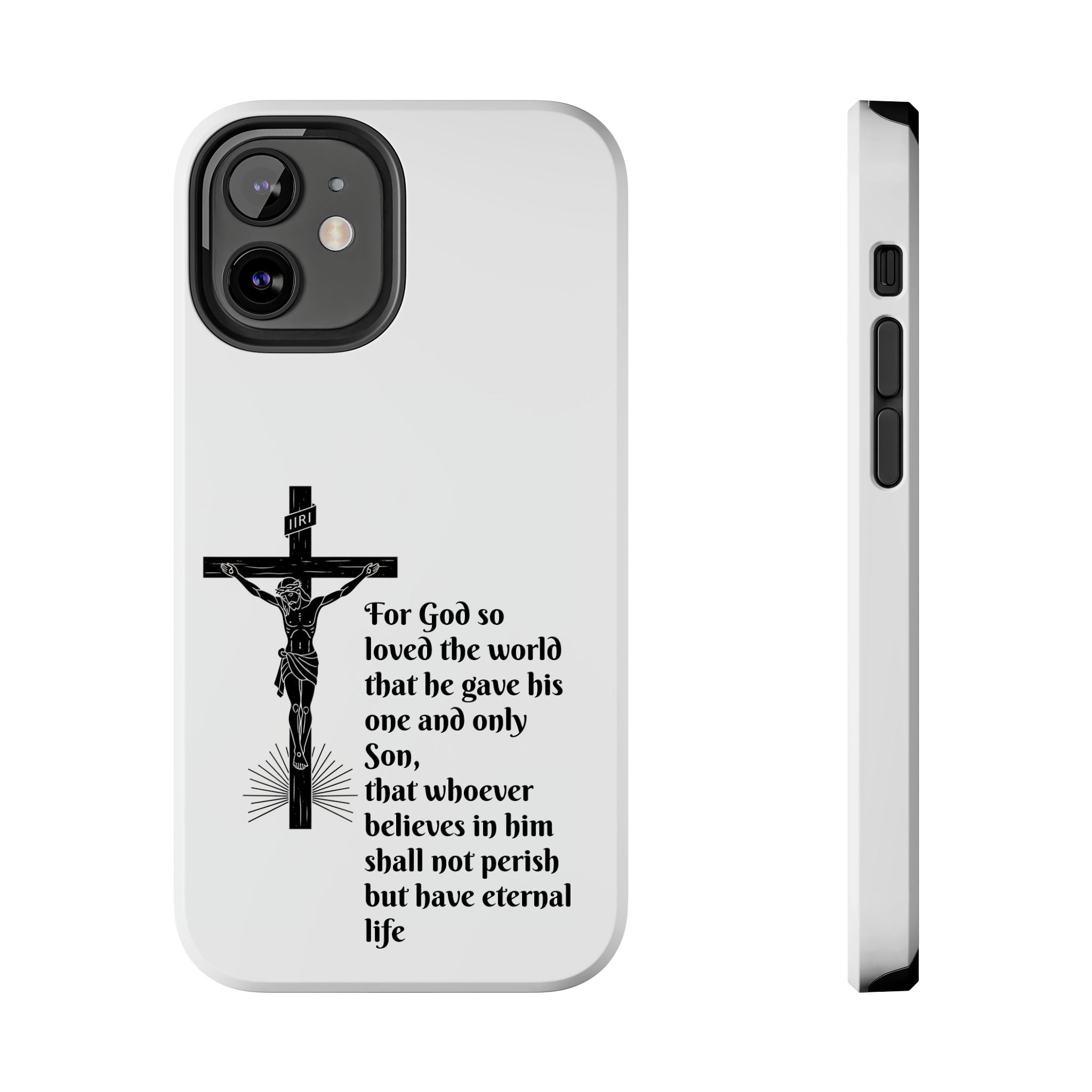 Christian Cross Phone Case — John 3:16 Scripture Tough Phone Case