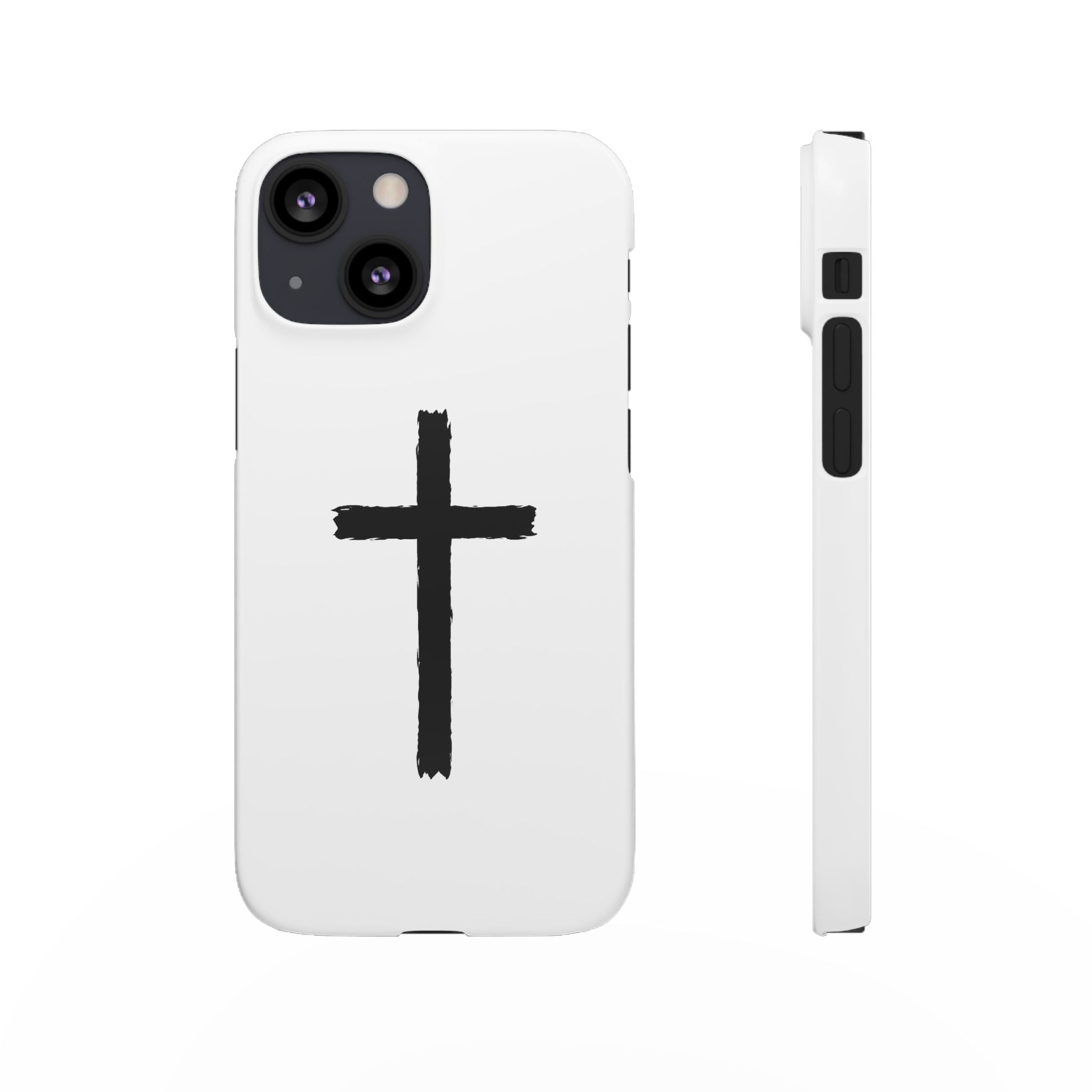 Cross Phone Case — Minimal Black Brushstroke Christian Snap Case