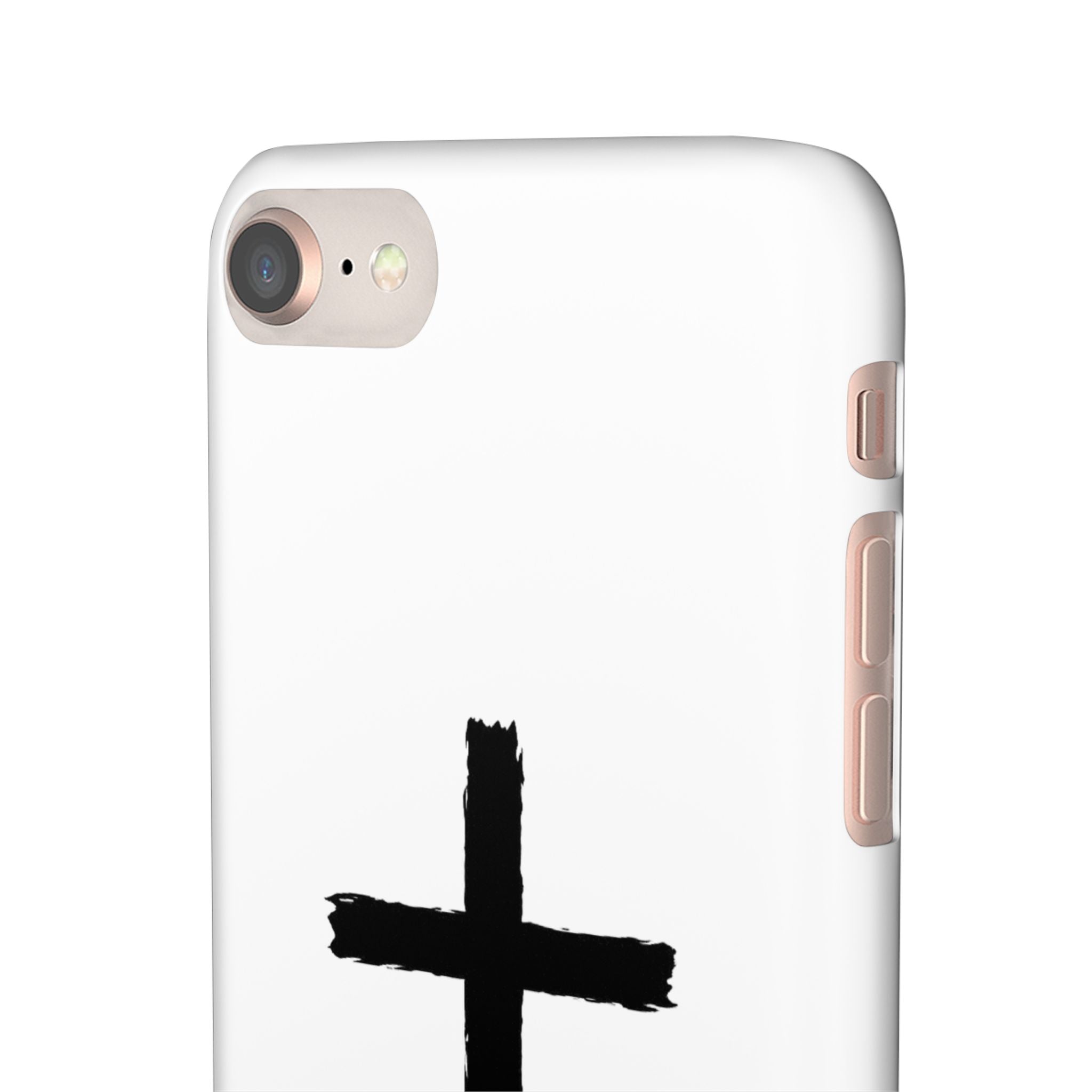 Cross Phone Case — Minimal Black Brushstroke Christian Snap Case