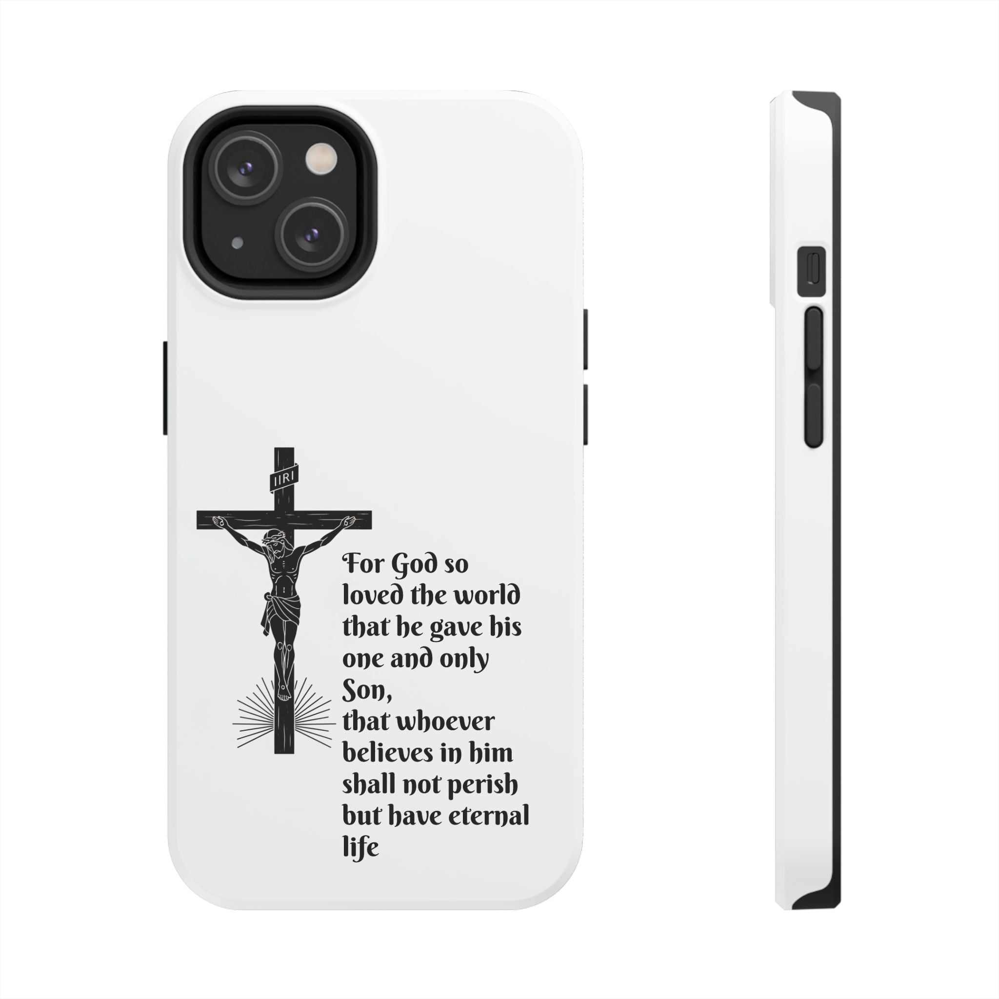 Christian Cross Phone Case — John 3:16 Scripture Tough Phone Case