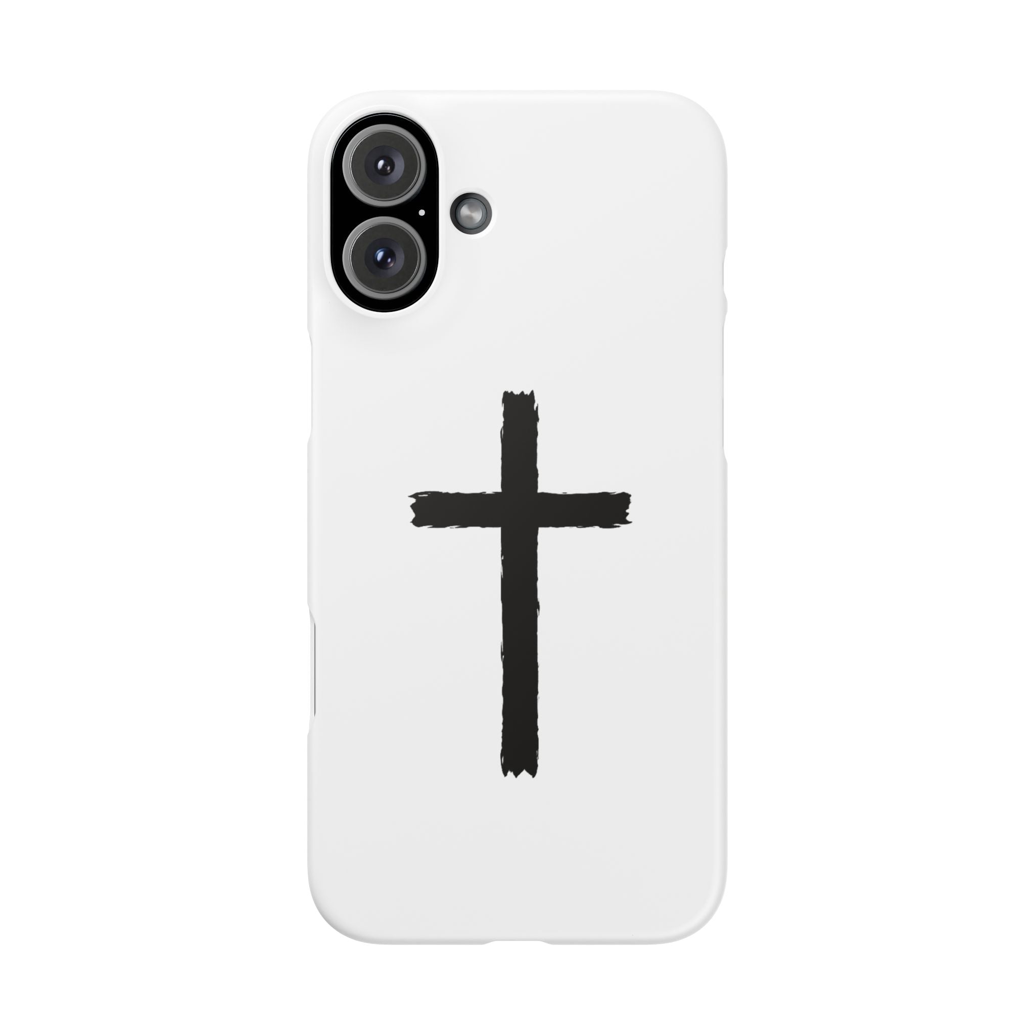 Cross Phone Case — Minimal Black Brushstroke Christian Snap Case
