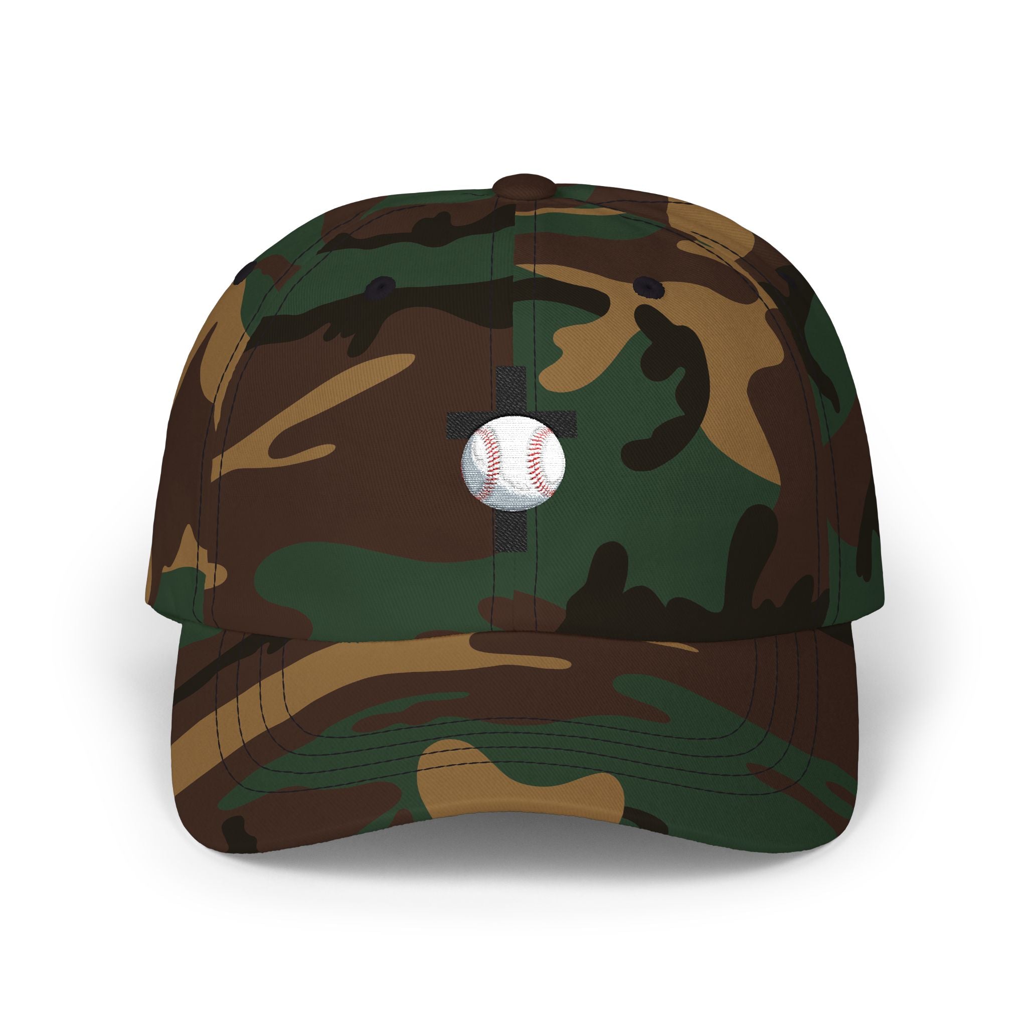 Baseball Cross Dad Cap - Embroidered Faith & Sports Ball Cap