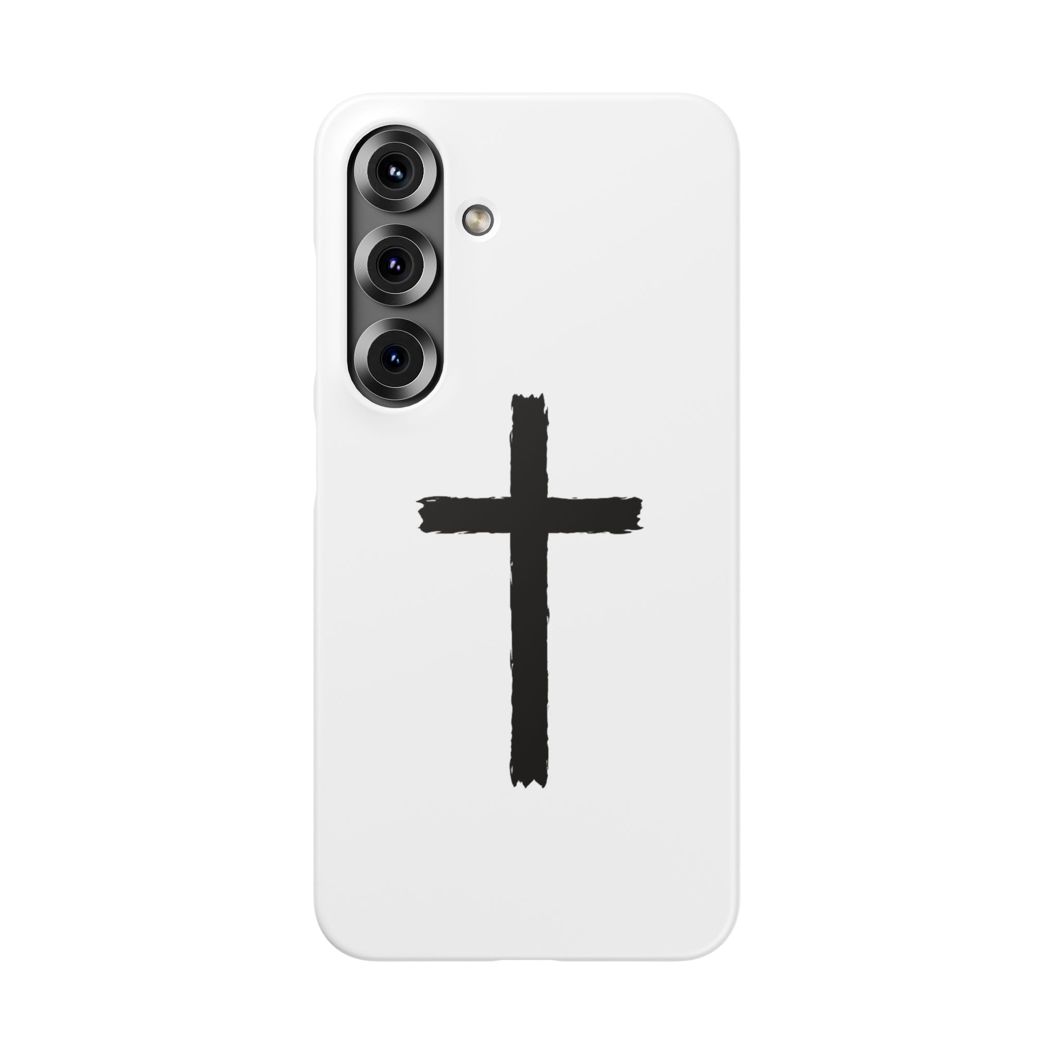 Cross Phone Case — Minimal Black Brushstroke Christian Snap Case