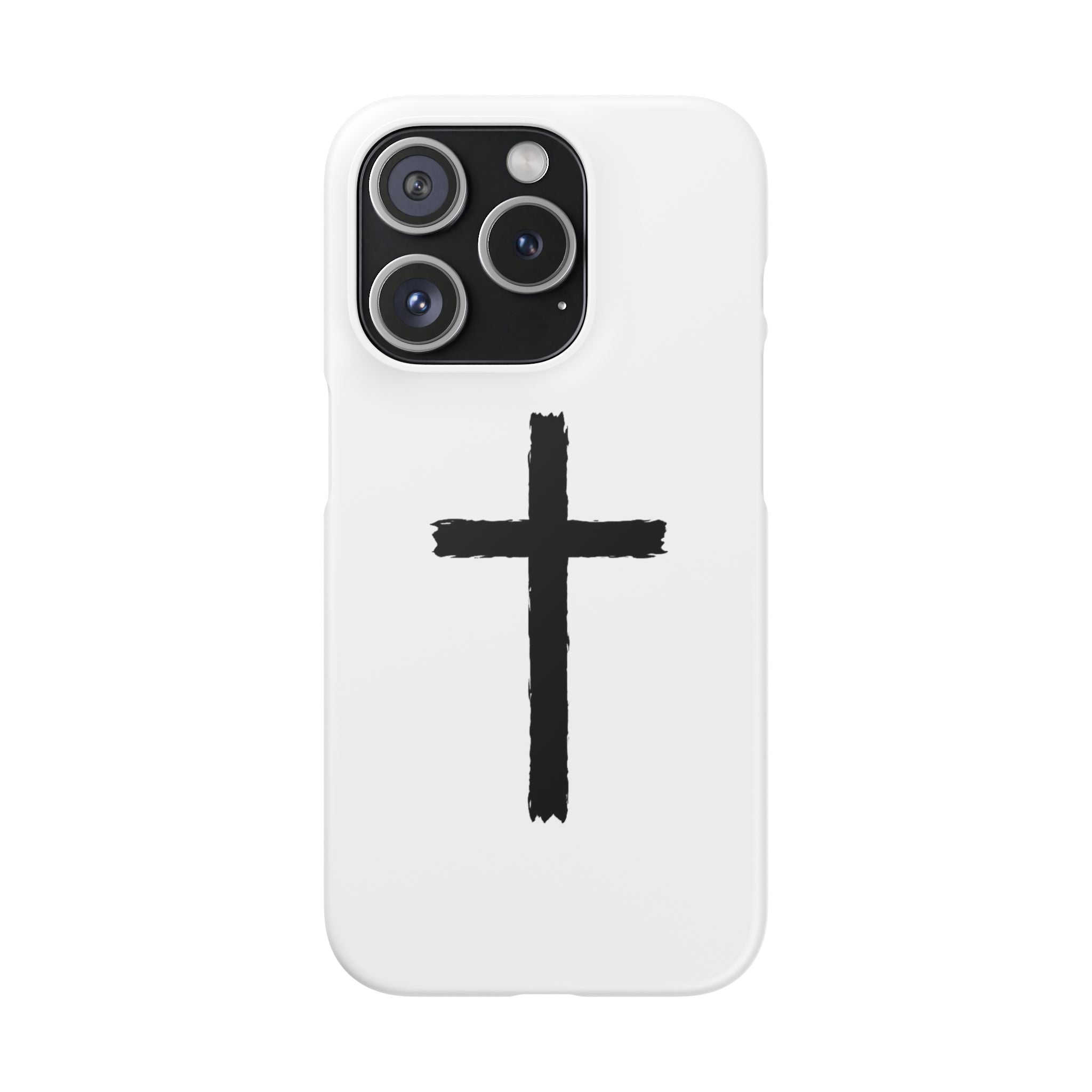 Cross Phone Case — Minimal Black Brushstroke Christian Snap Case
